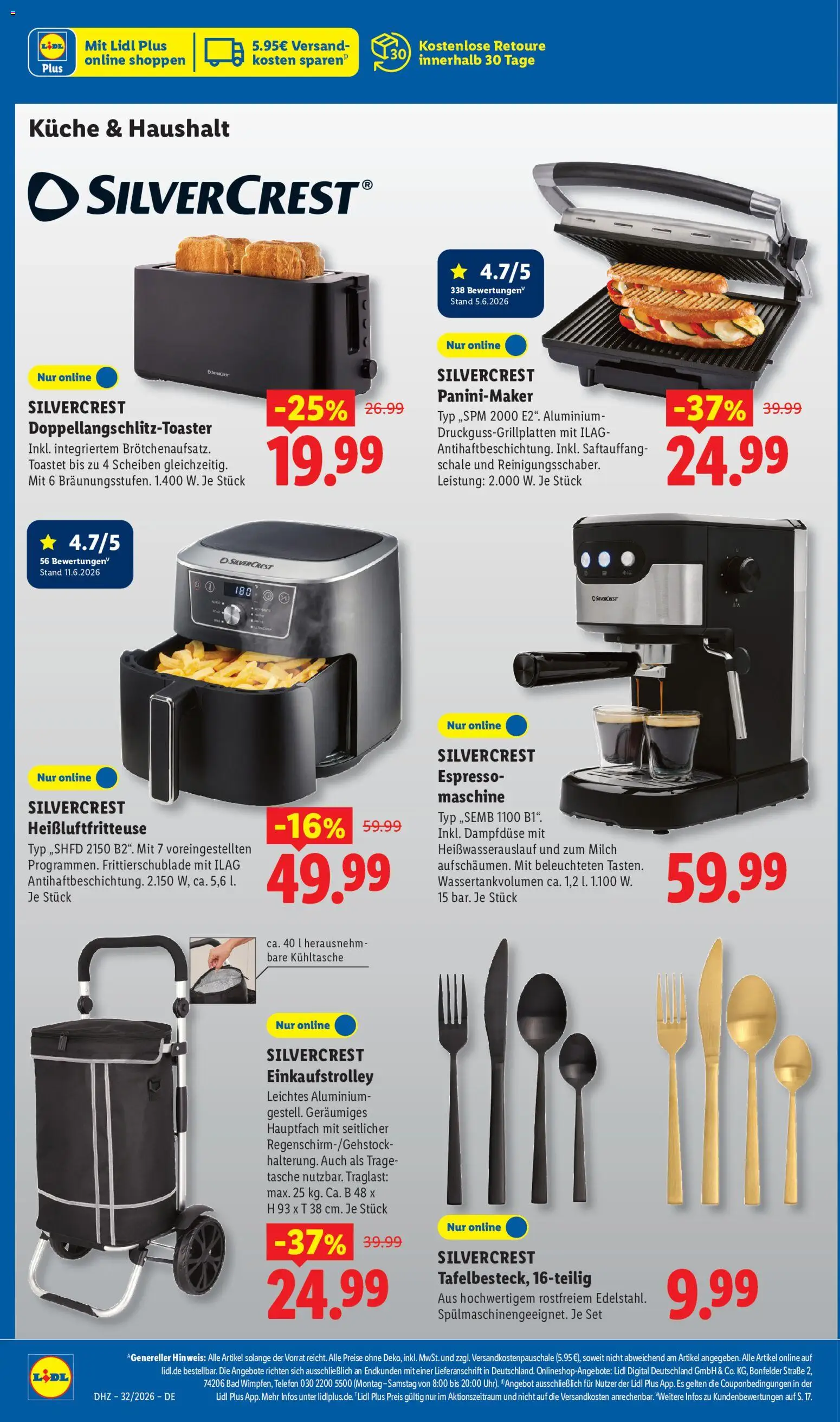 Lidl Angebot der Woche – gültig ab 03.08.2026 | Seite: 4 | Produkte: Tasche, Toaster, Milch, Küche