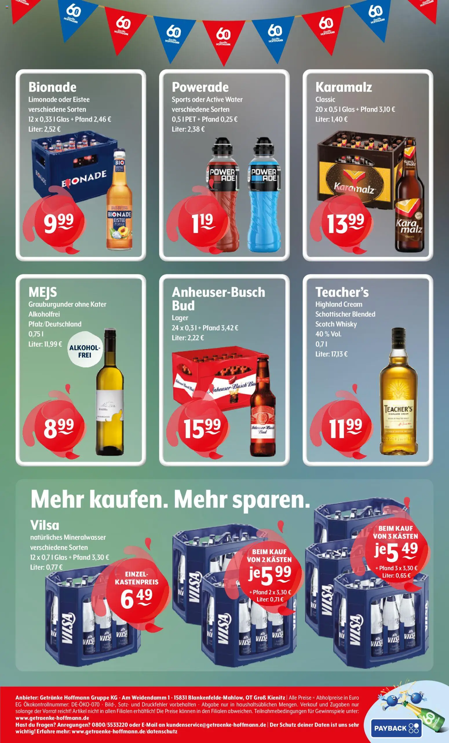 Getränke Hoffmann Prospekt – gültig ab 10.08.2026 | Seite: 8 | Produkte: Whisky, Mineralwasser, Alkohol, Powerade