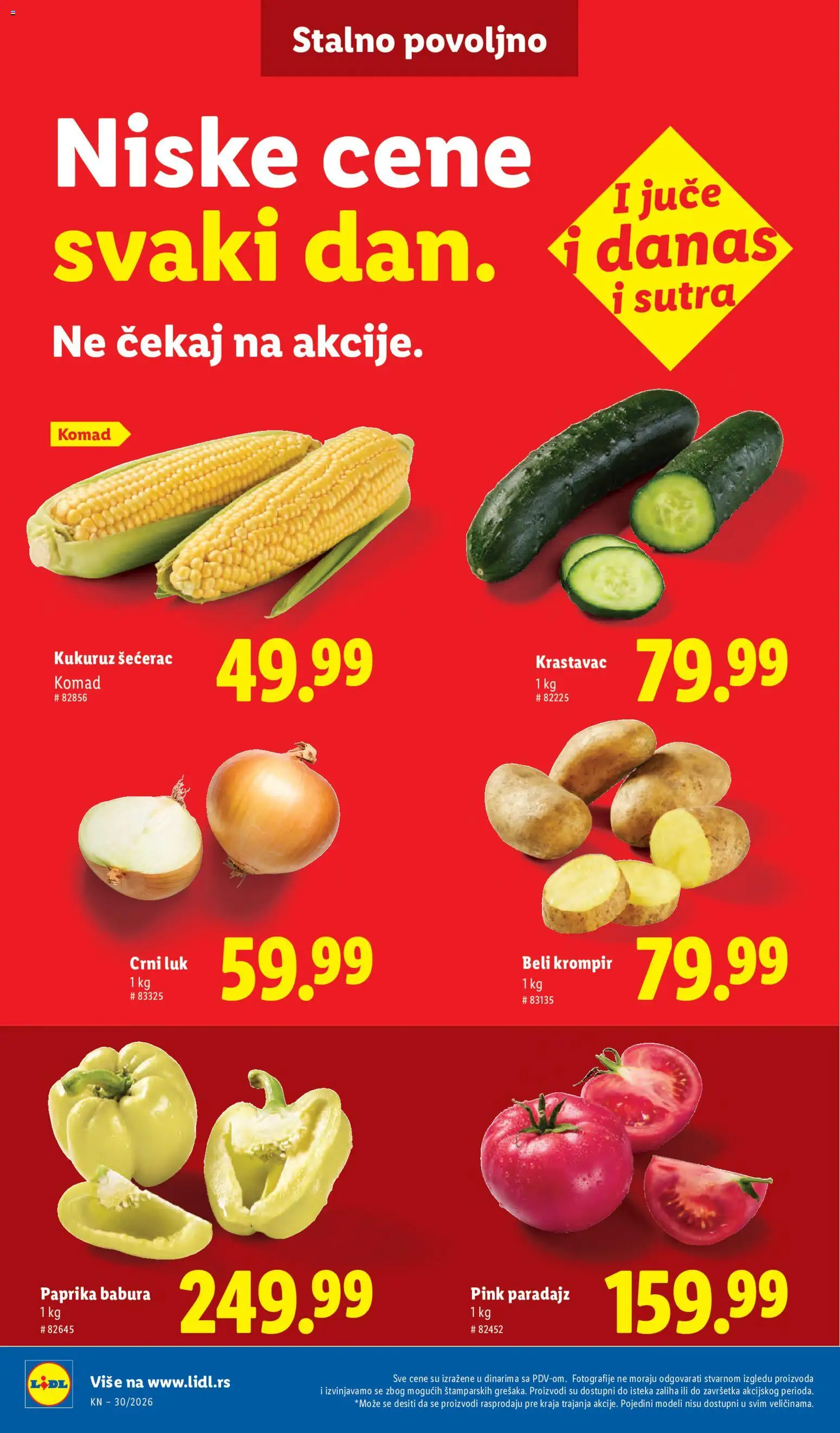 Lidl katalog - važi od 23.07.2026 | Strana: 44 | Proizvode: Crni luk, Kukuruz, Beli krompir, Paradajz
