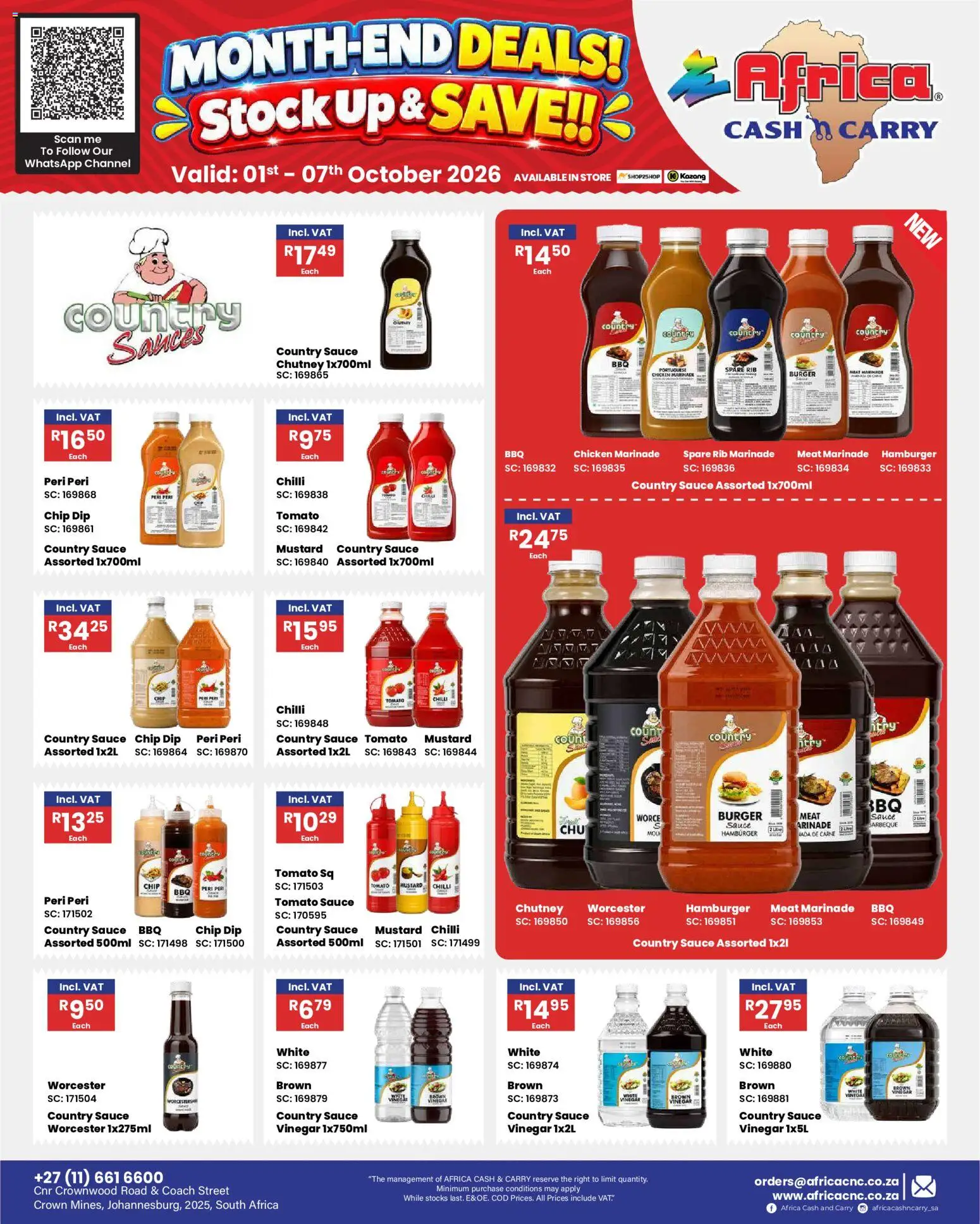 New Africa Cash & Carry catalogue – valid from 01/10/2026 | Page: 28 | Products: Chutney, Vinegar, Marinade, Chilli