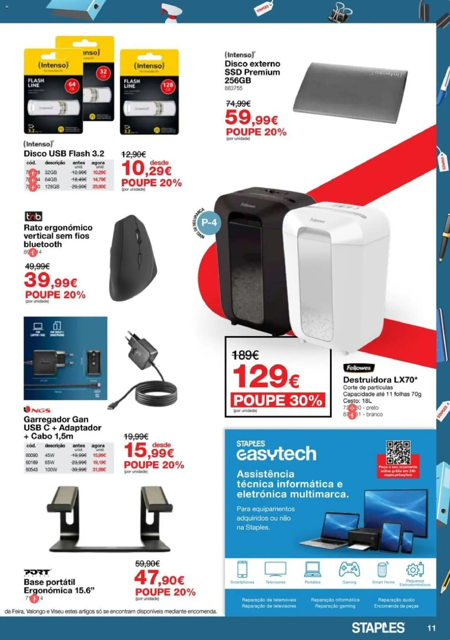 Staples folheto │ válido de 08/10/2026 | Página: 11 | Produtos: Audio, Cabo, Adaptador, Base