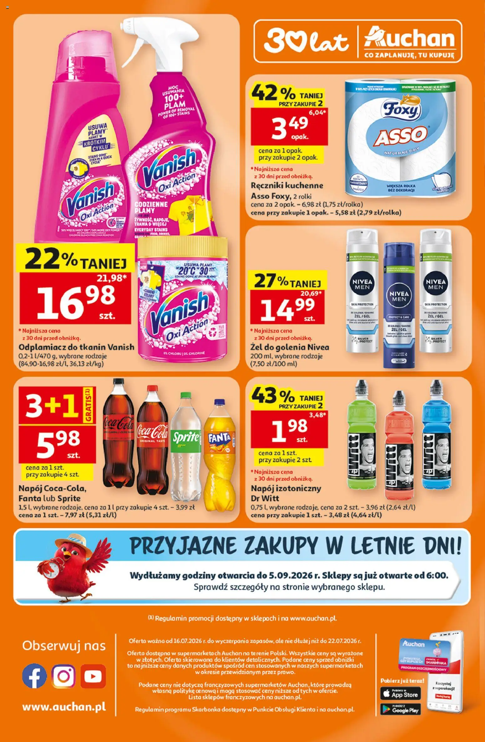 Auchan gazetka od 16.07.2026 | Strona: 8 | Produkty: Vanish, Rolki, Sprite, Odplamiacz