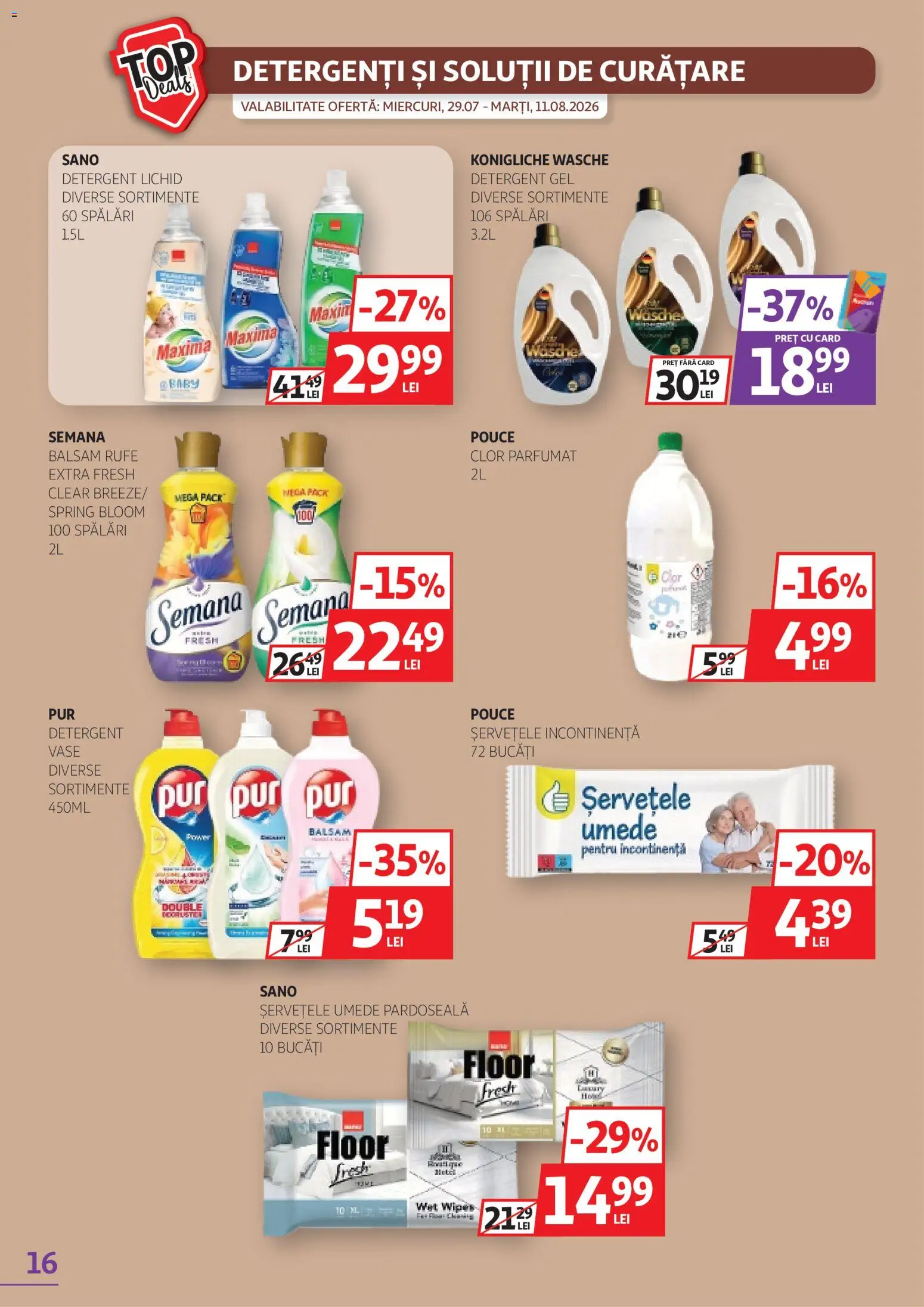 Noul catalog Auchan – valabil de la 29.07.2026 | Pagină: 16 | Produse: Baby, Vase, Clear, Balsam