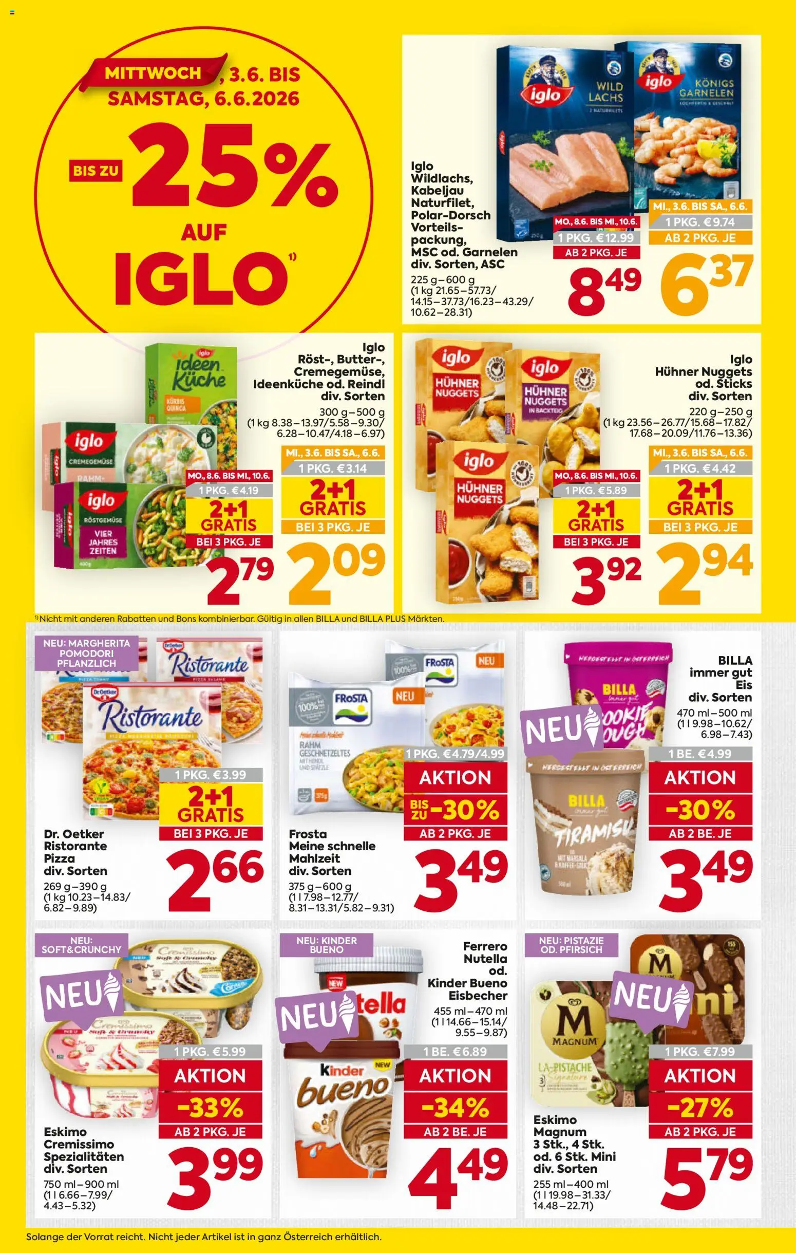 Billa - Oberösterreich gültig ab 03.06.2026 | Seite: 10 | Produkte: Rizsliszt, Pfirsich, Butter, Pizza