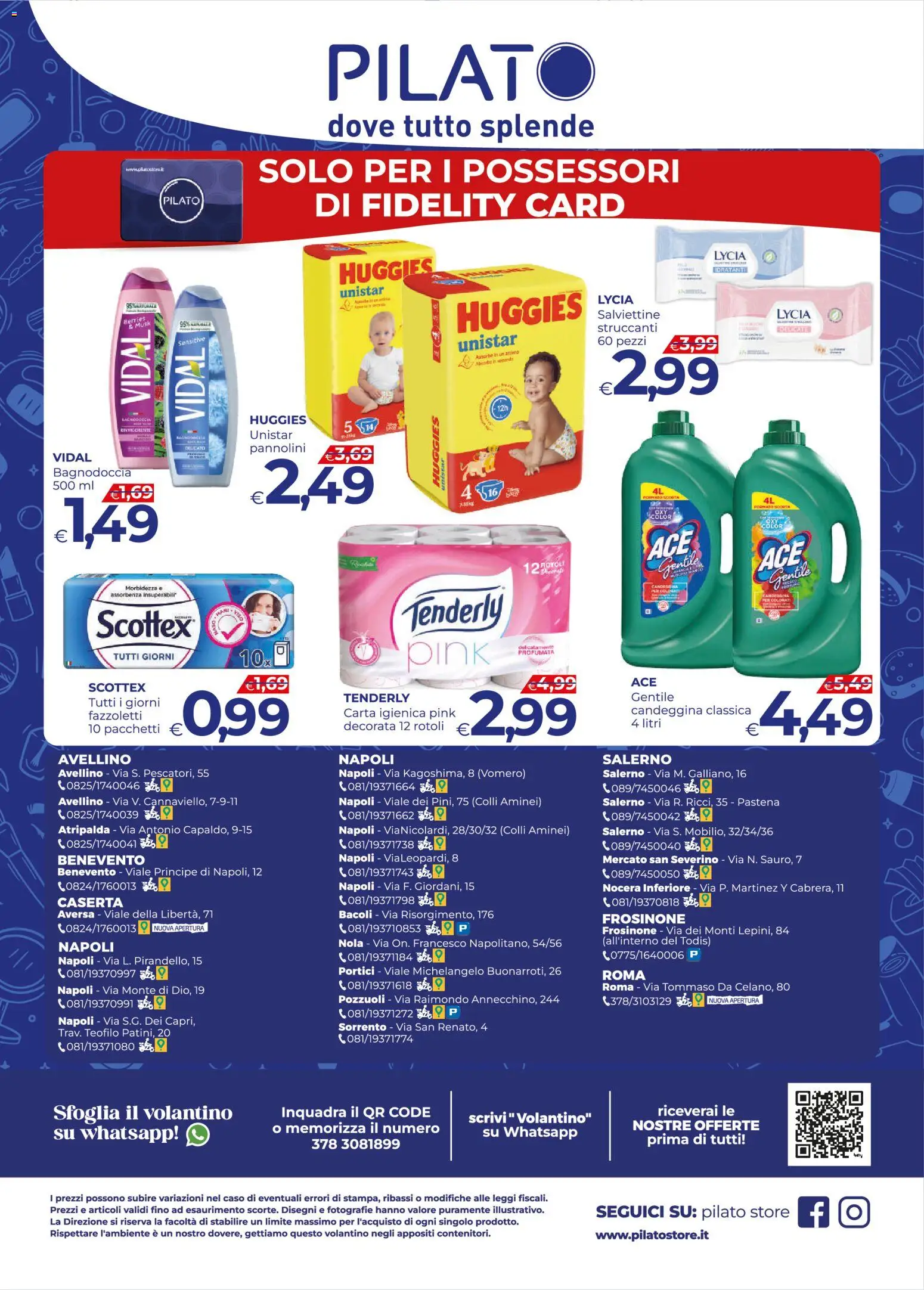Volantino Pilato del 23/06/2026 | Pagina: 8 | Prodotti: Pannolini, Carta igienica, Candeggina, Fazzoletti