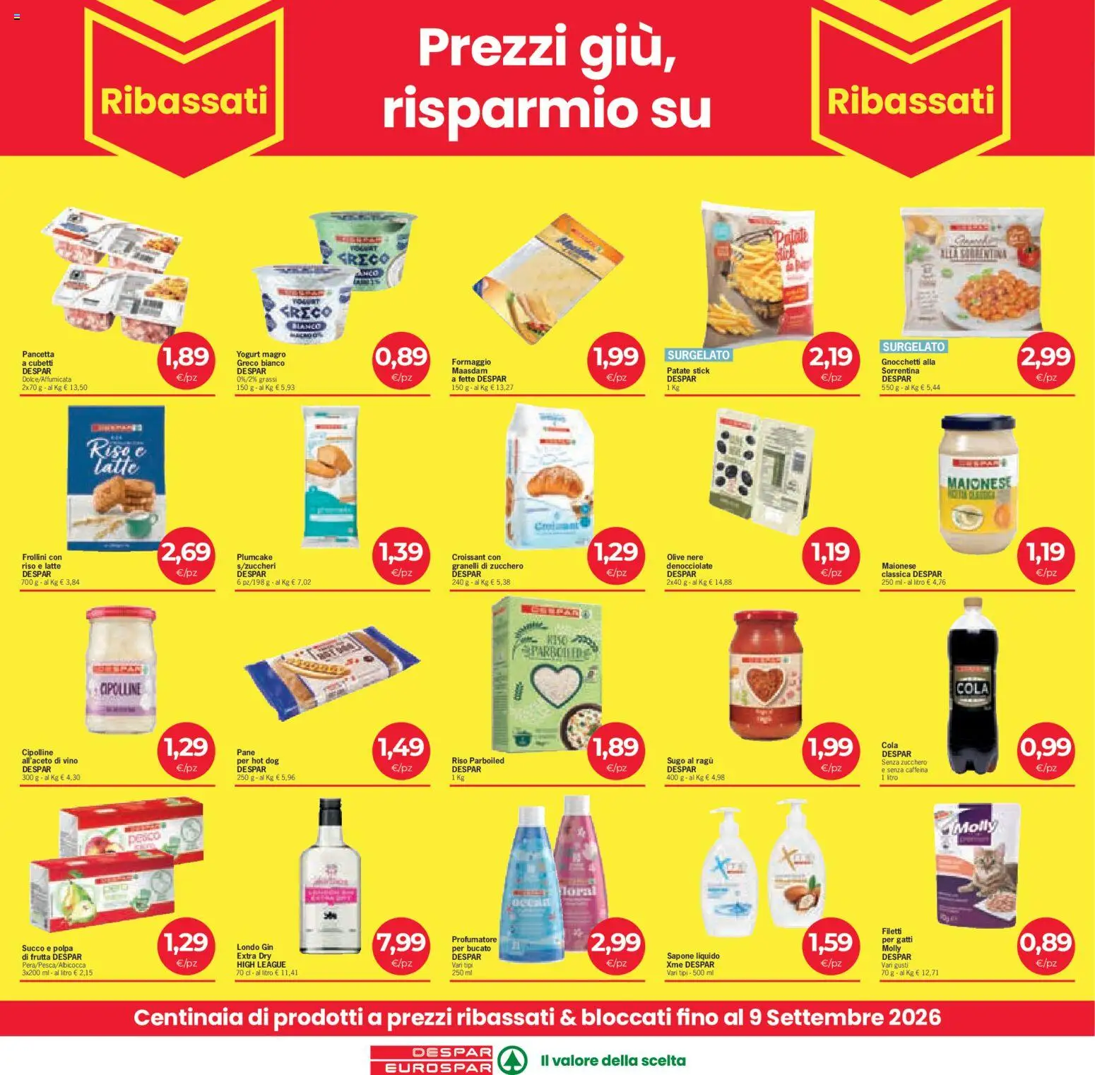 Volantino Despar del 30/07/2026 | Pagina: 14 | Prodotti: Pane, Maionese, Formaggio, Gnocchetti