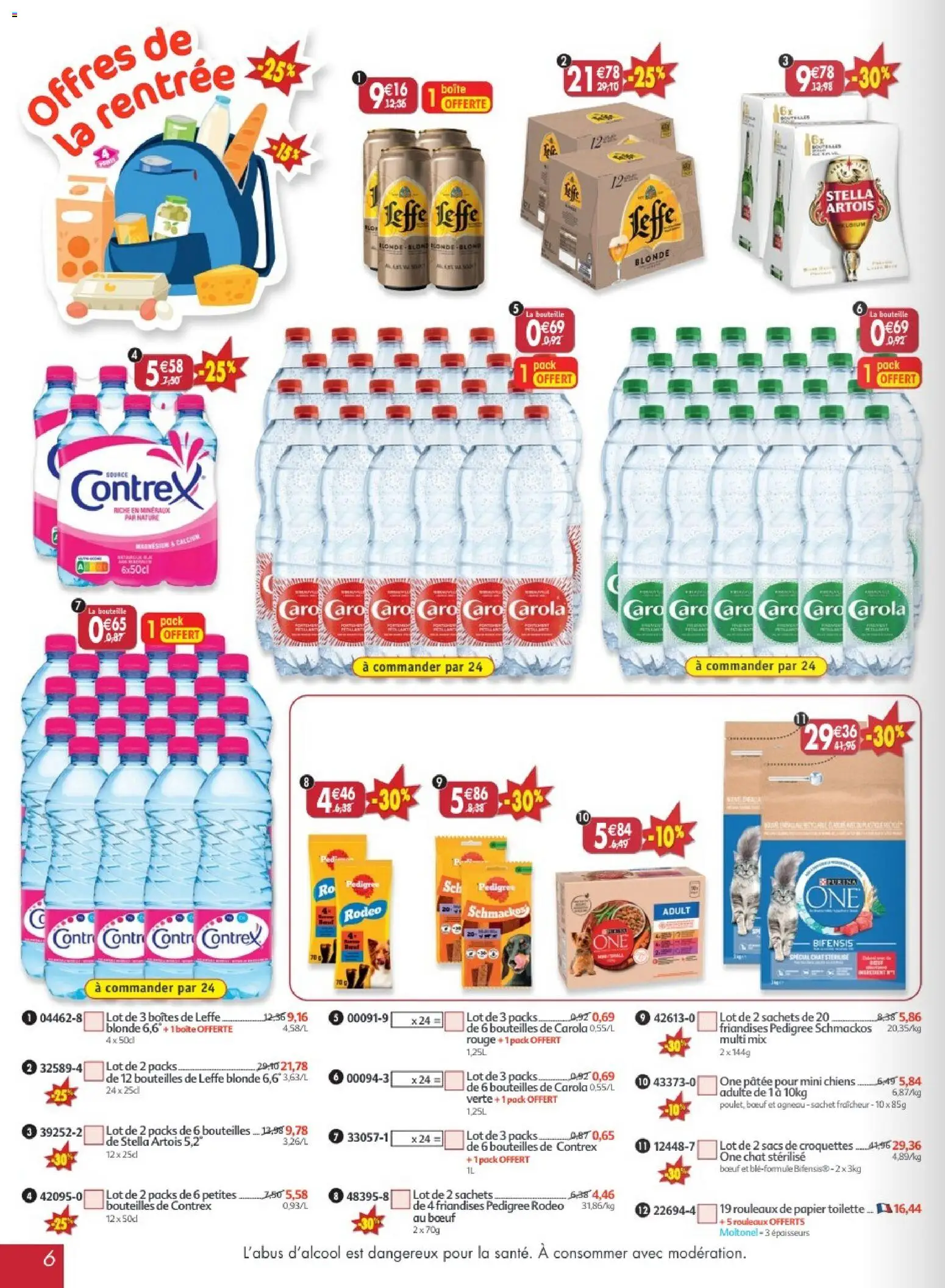 {H1} | Page: 6 | Produits: Croquettes, Papier toilette, Agneau, Caro