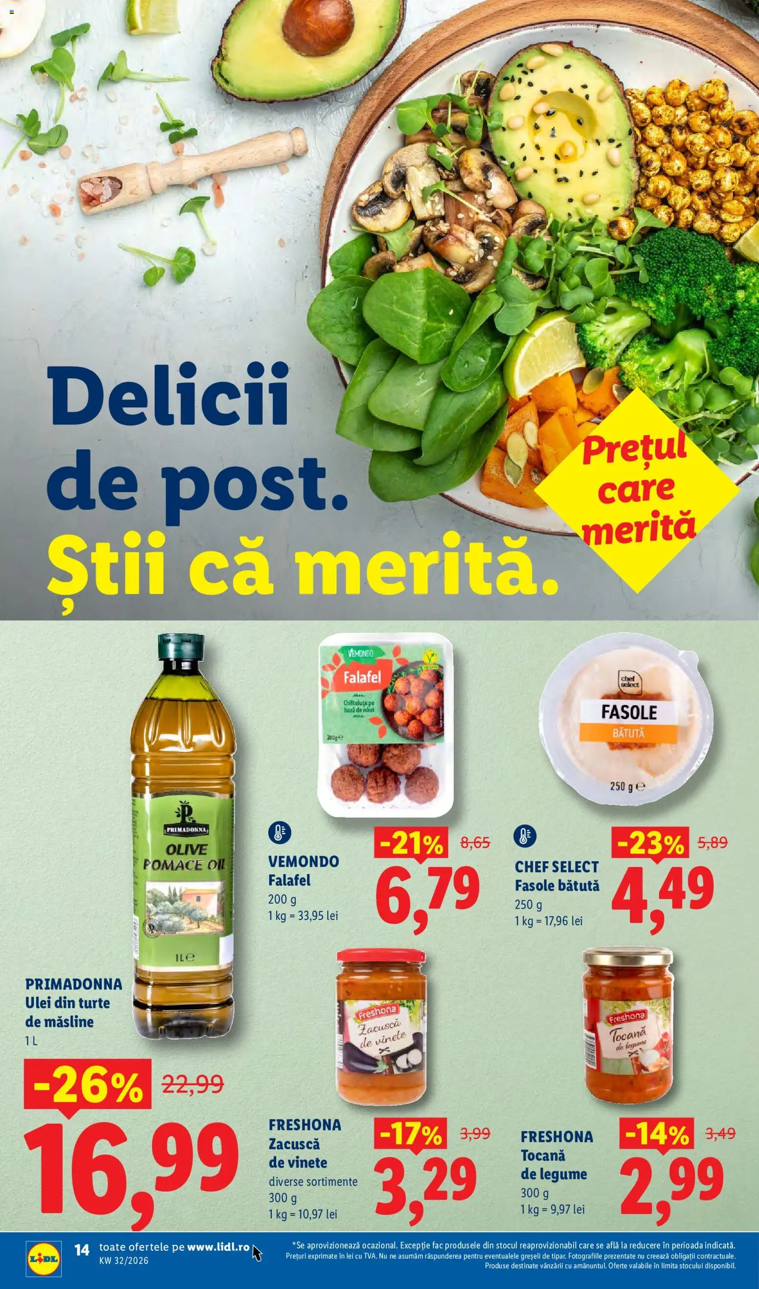 Noul catalog Lidl – valabil de la 03.08.2026 | Pagină: 14 | Produse: Vemondo, Măsline, Zacuscă, Legume