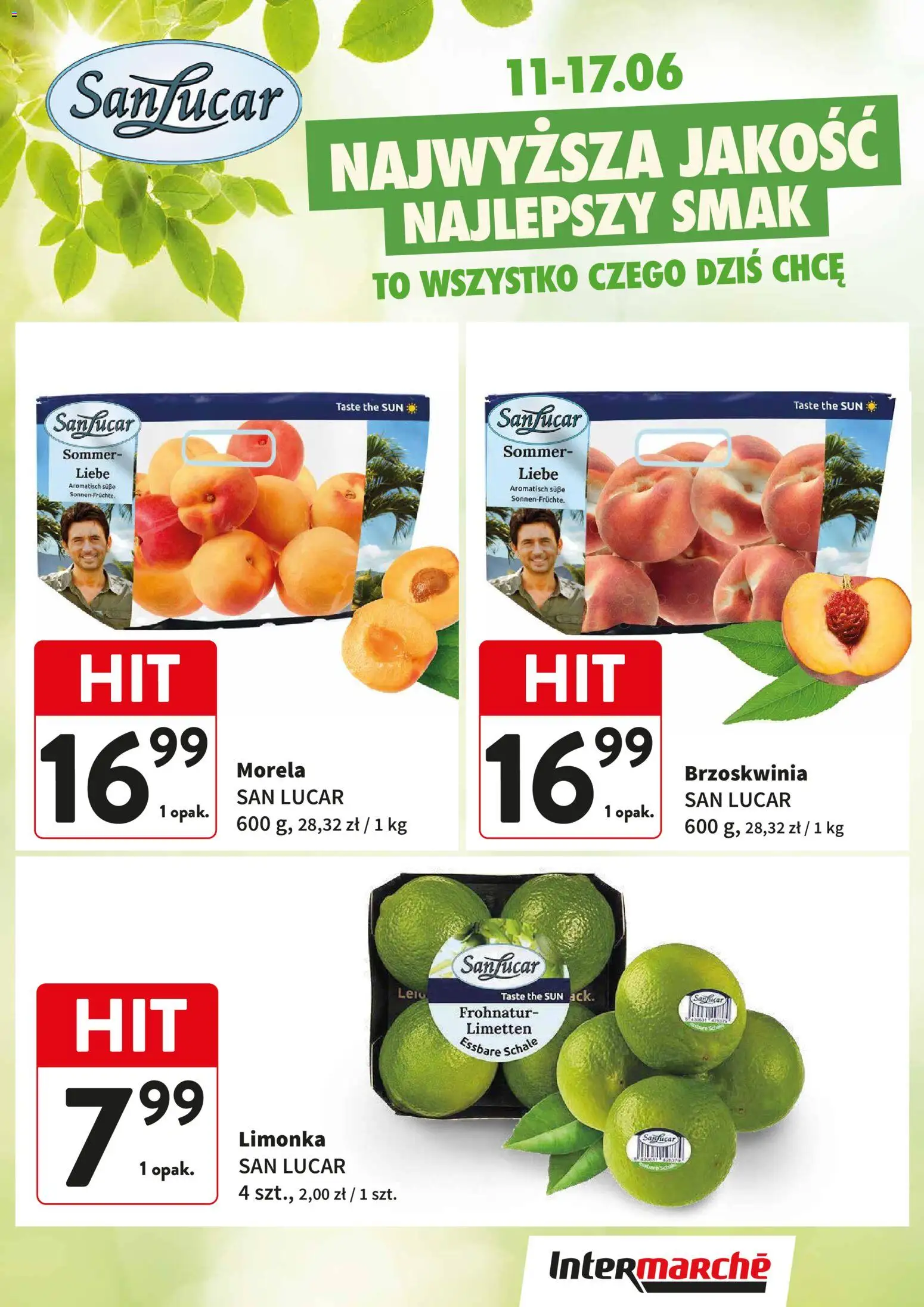Intermarche gazetka - Świeży Hit od 11.06.2026 | Strona: 1 | Produkty: Brzoskwinia, Limonka