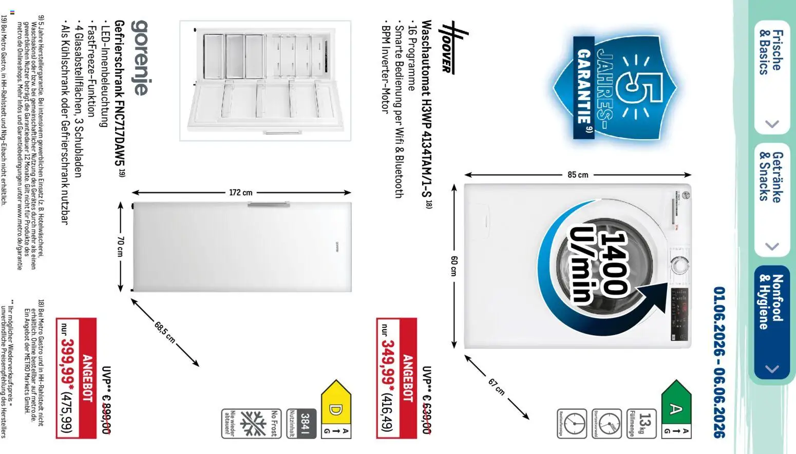 Metro Prospekt – gültig ab 01.06.2026 | Seite: 42 | Produkte: Gorenje, Gefrierschrank, Kühlschrank