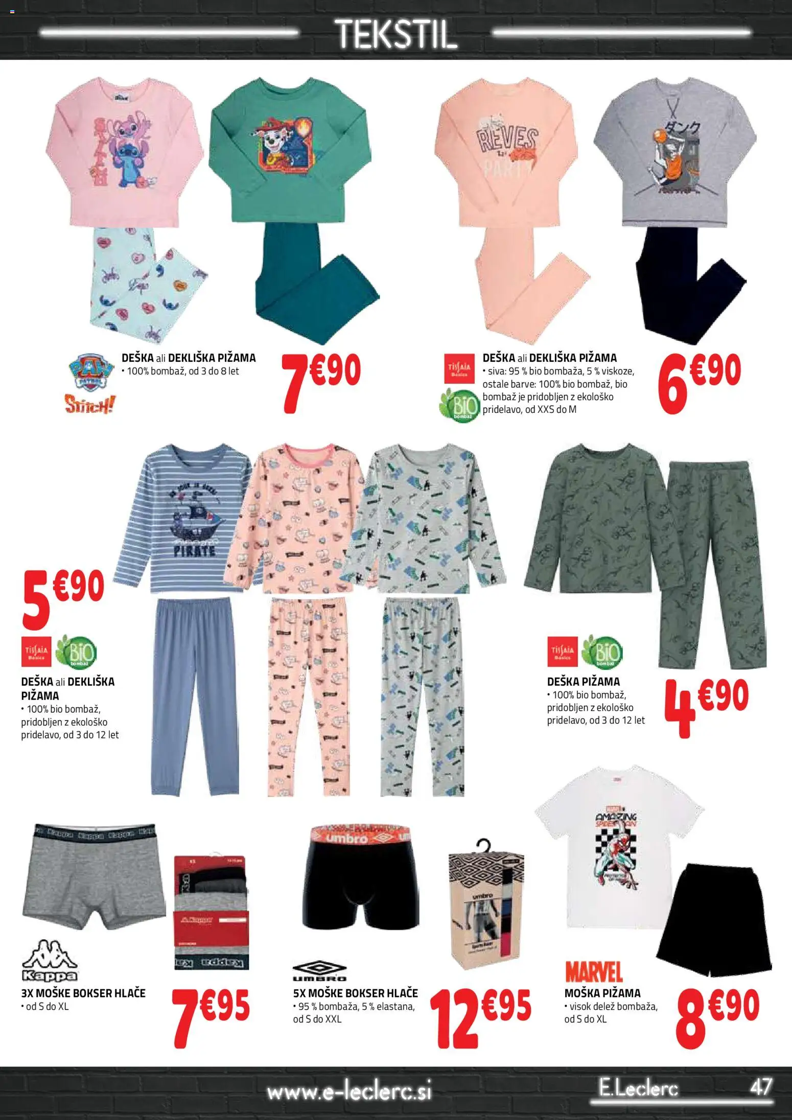 Novi E.leclerc katalog ponudbe – veljaven od 09.09.2026 | Stran: 47 | Izdelki: Pižama, Hlace