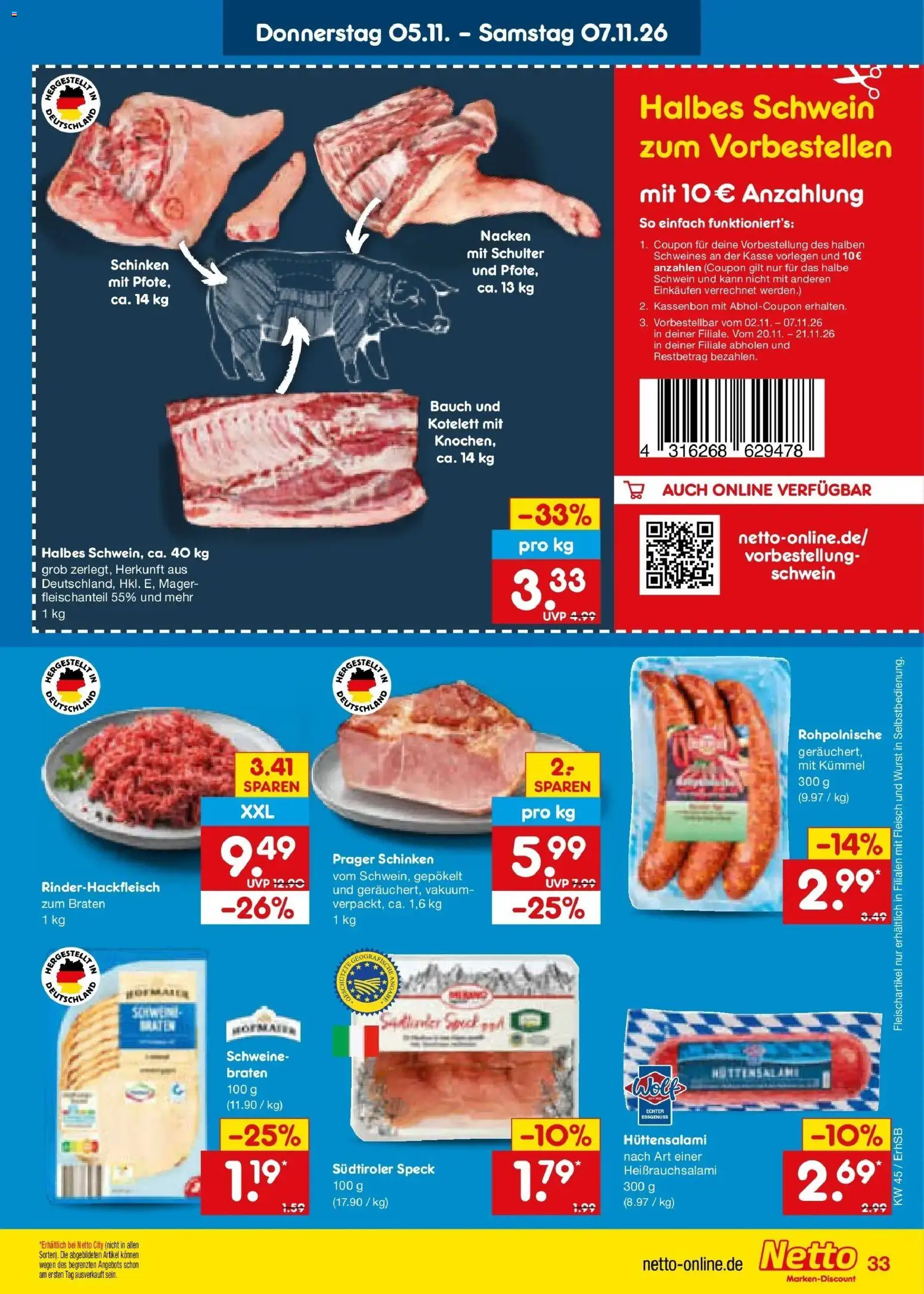 Netto Marken-Discount Prospekt Mauern – gültig ab 02.11.2026 | Seite: 51 | Produkte: Wurst, Schulter, Schinken, Fleisch