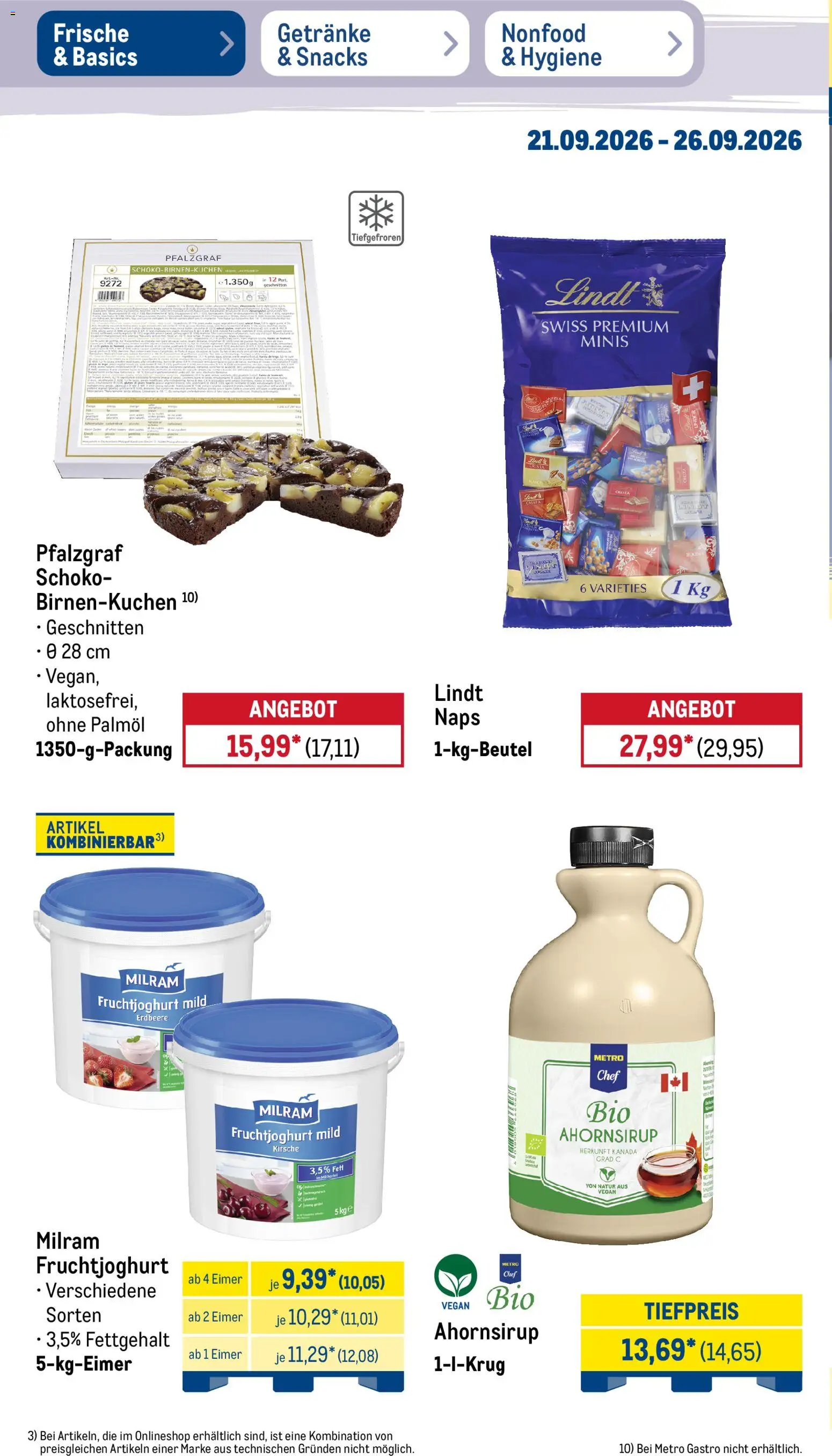 Metro NonFood-Angebote – gültig ab 21.09.2026 | Seite: 48 | Produkte: Fruchtjoghurt, Milram, Lindt