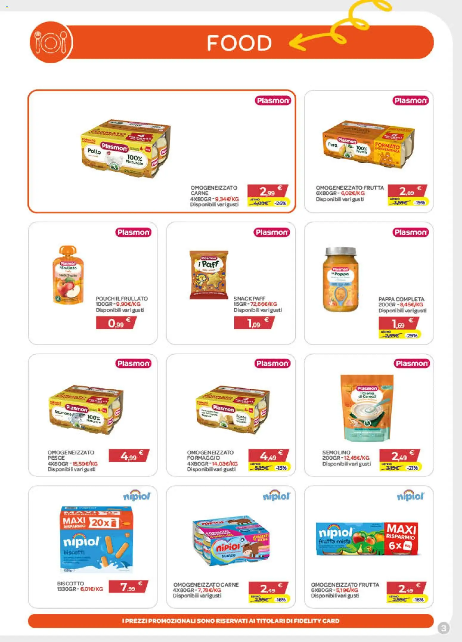 Volantino Bimbo store del 27/08/2026 | Pagina: 3 | Prodotti: Pollo, Salmone, Frutta, Carne