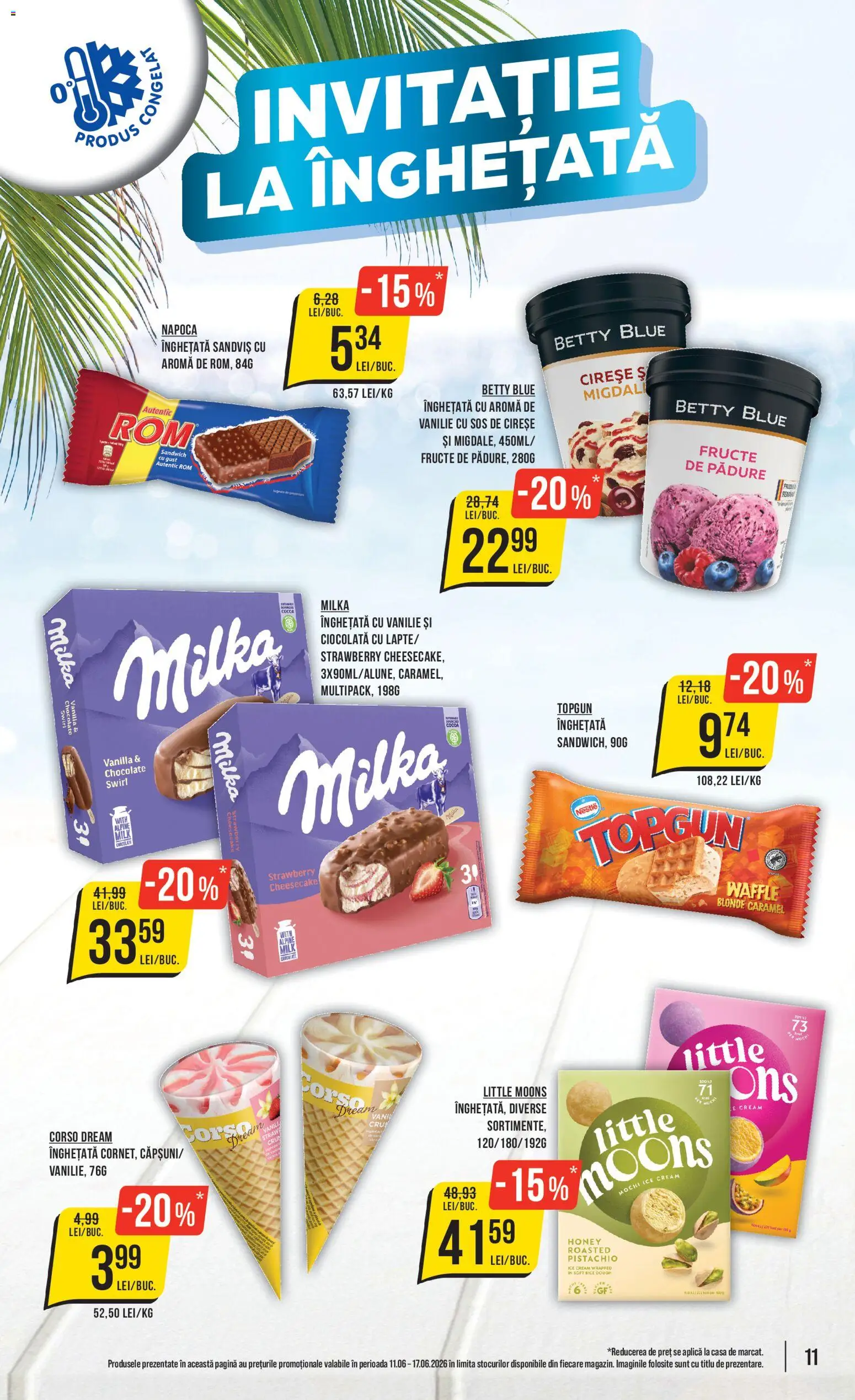 Noul catalog Mega Image – valabil de la 11.06.2026 | Pagină: 11 | Produse: Cireșe, Înghețată, Fructe, Sos