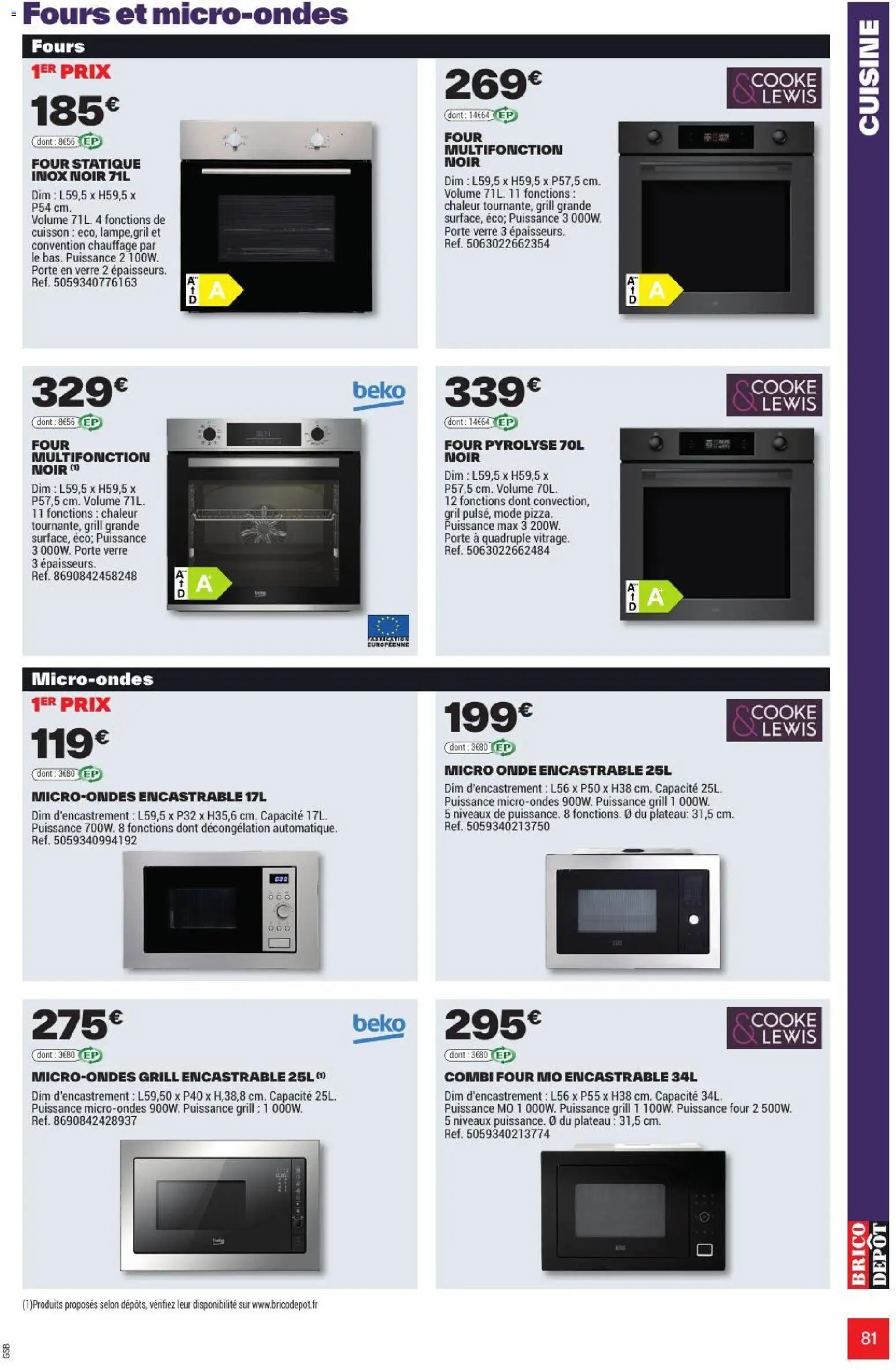 {H1} | Page: 81 | Produits: Four, Plateau, Grill, Porte