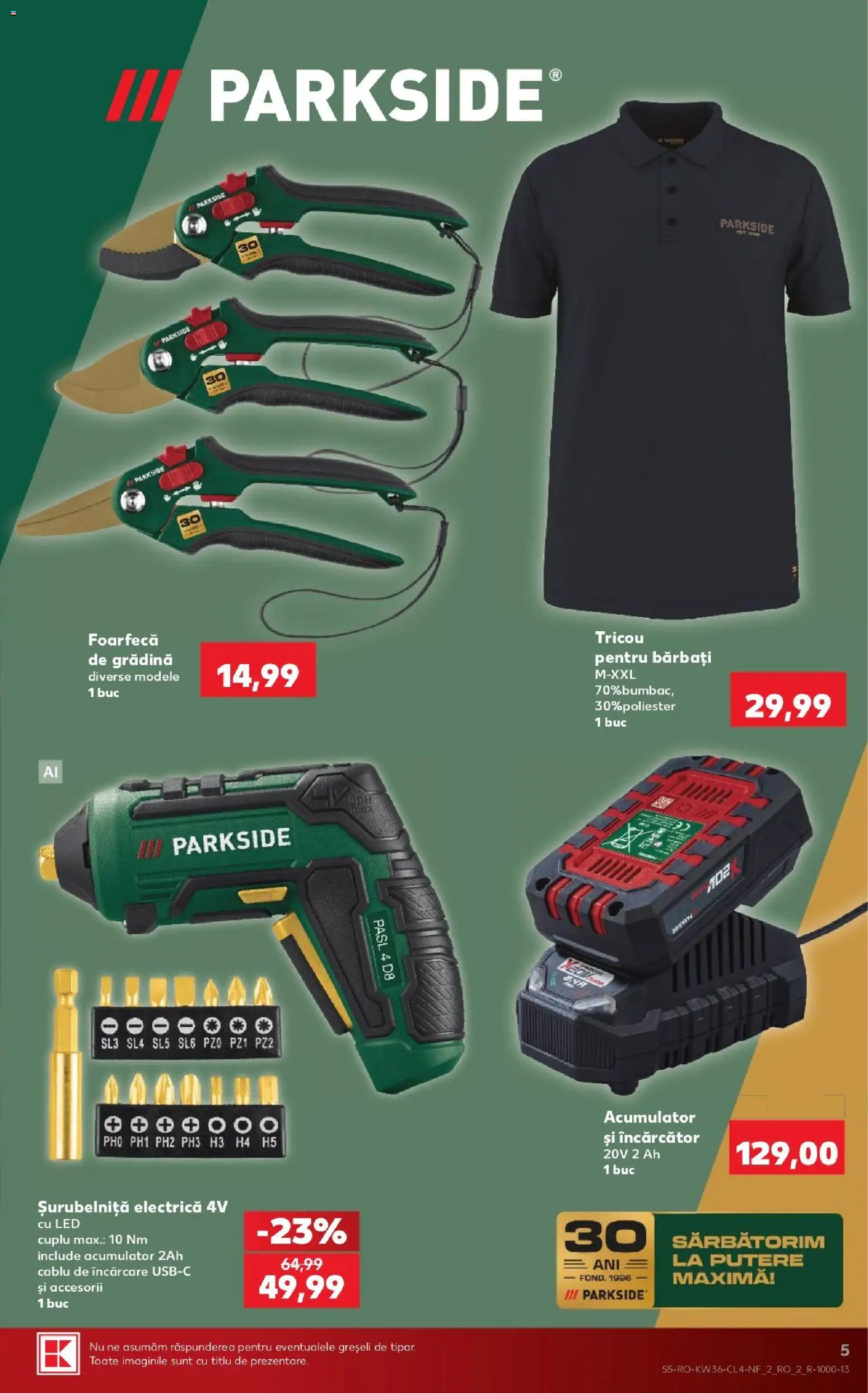 Noul catalog Kaufland – valabil de la 02.09.2026 | Pagină: 5 | Produse: Gradina, Șurubelniță electrică, LED, Tricou