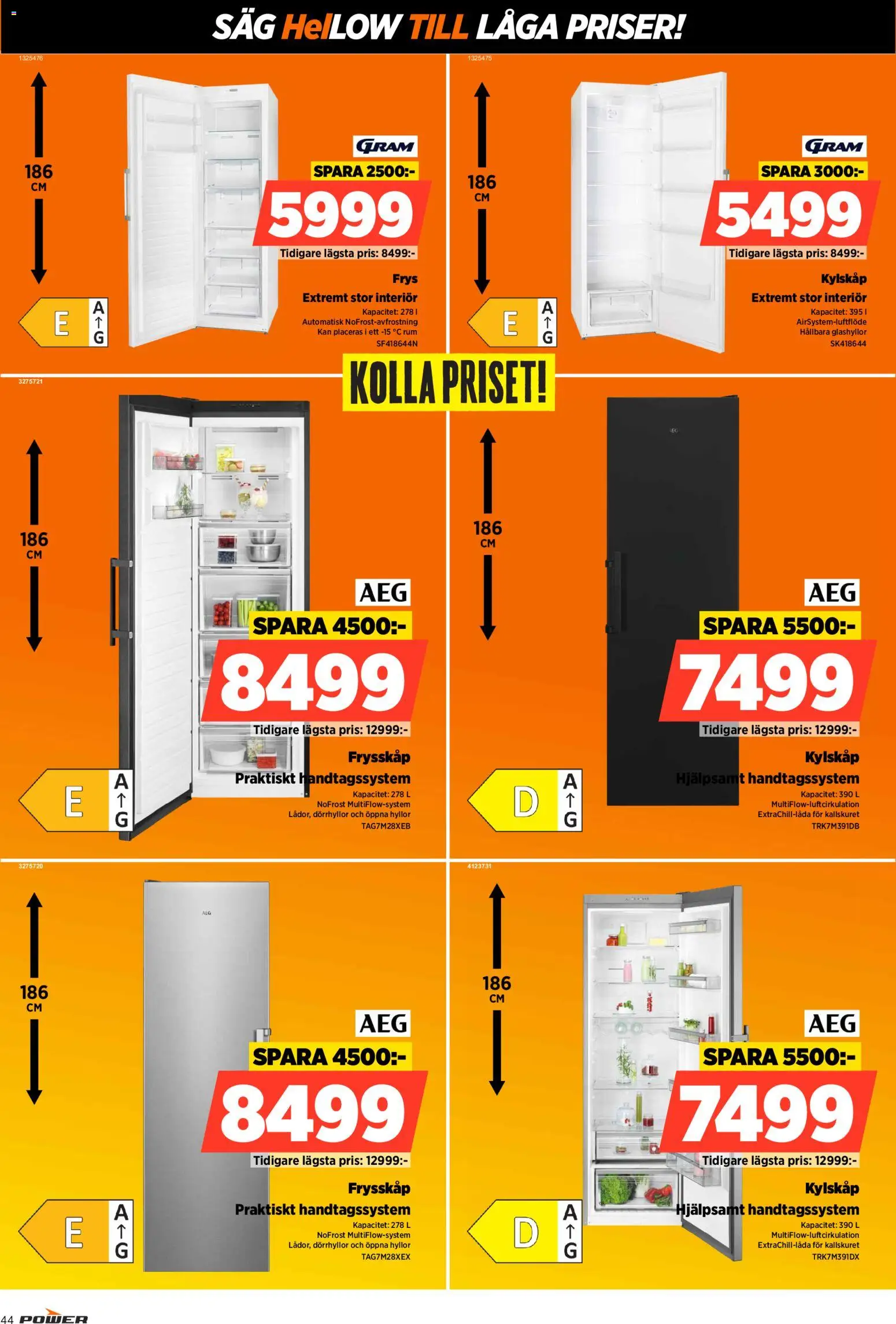 Power reklamblad aktuell från 26/10/2026 | Sida: 44 | Produkter: Såg, Kylskåp, Frys