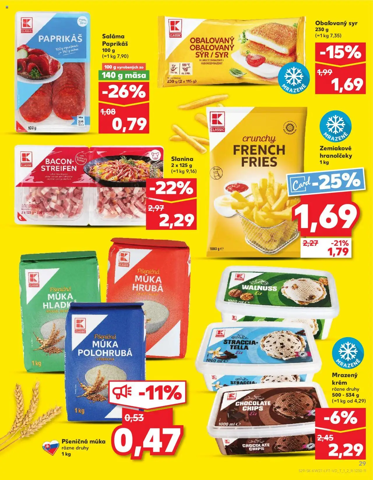 Nové Kaufland akcie – leták je platný od 03.07.2025 | Strana: 29 | Produkty: Syr, Pšeničná múka, Krém, Múka