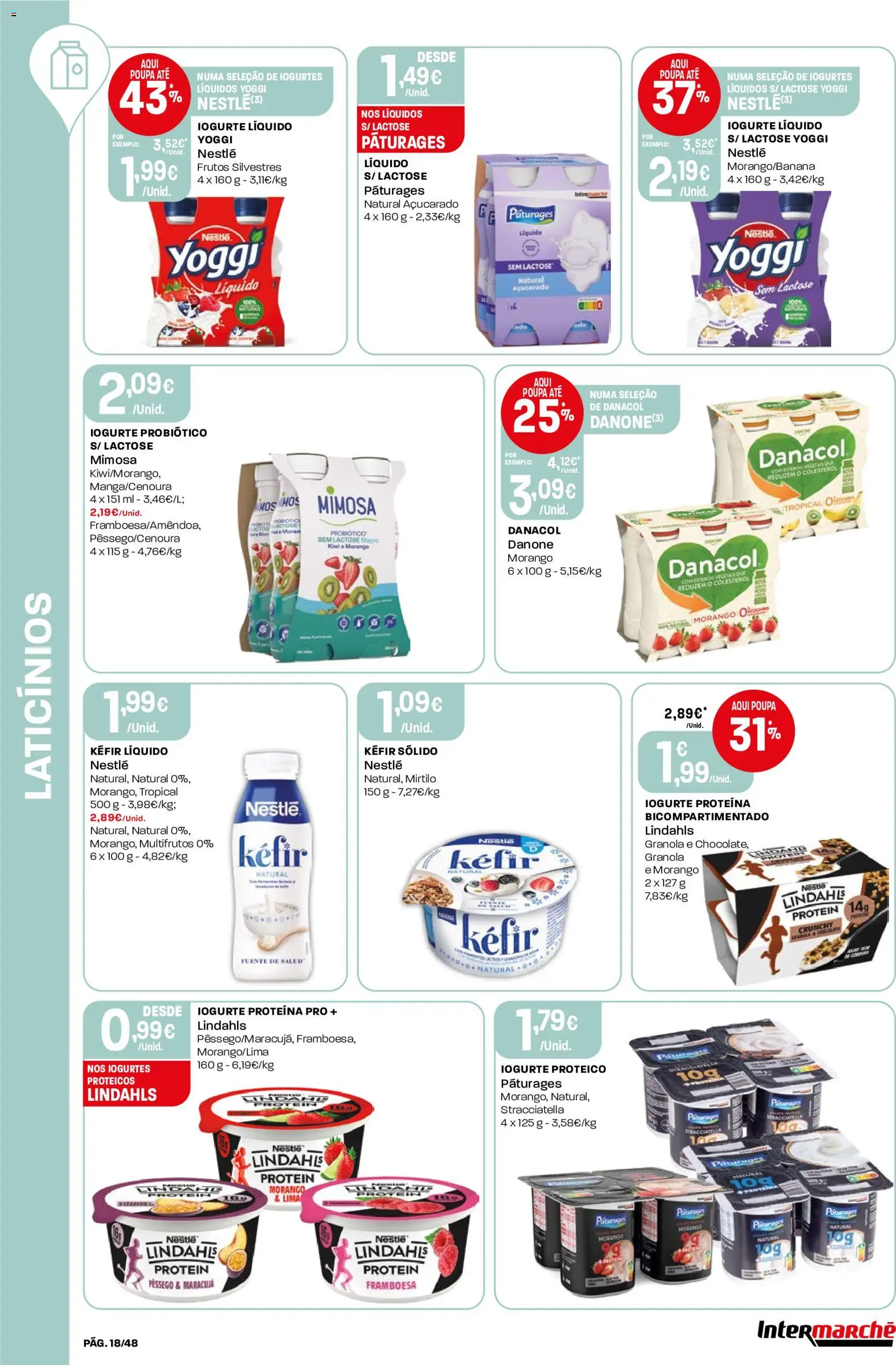 Intermarché folheto │ válido de 02/07/2026 | Página: 18 | Produtos: Iogurte, Kiwi, Iogurte liquido, Proteina