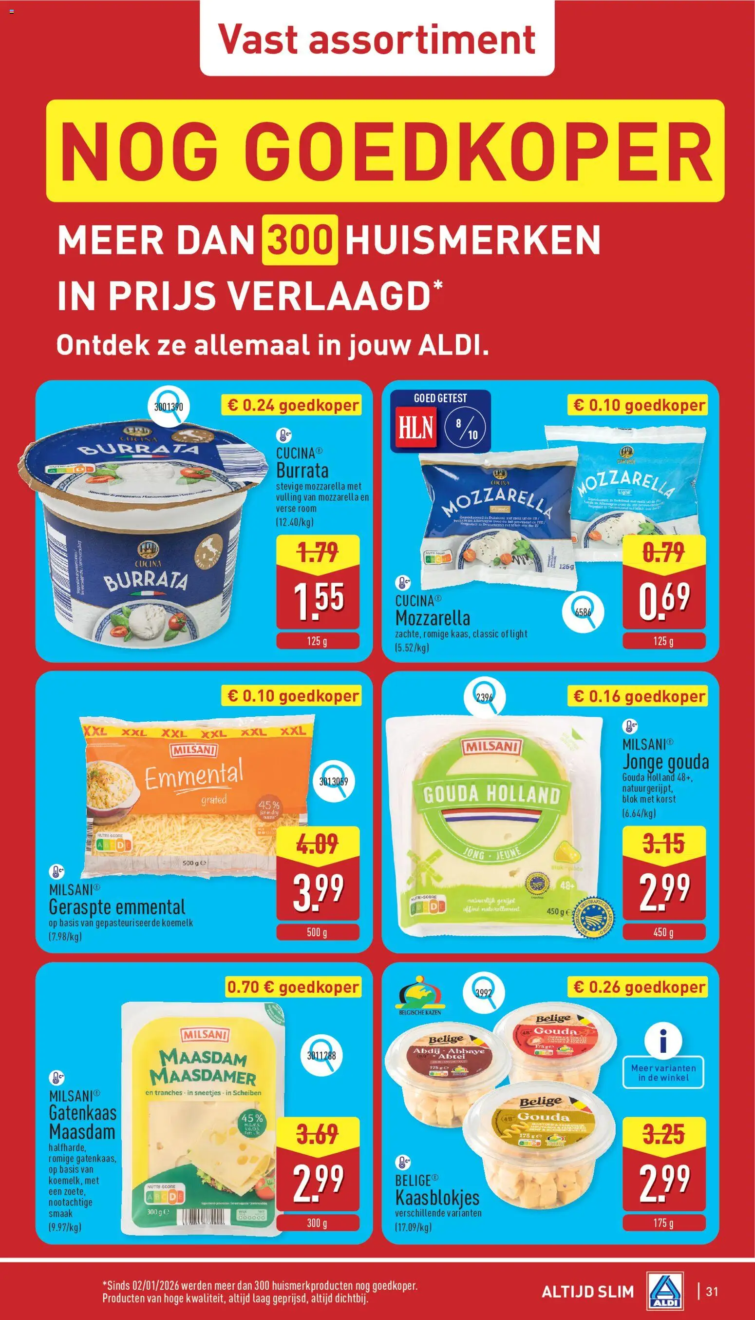 {H1} | Pagina: 31 | Producten: Room, Mozzarella, Gouda