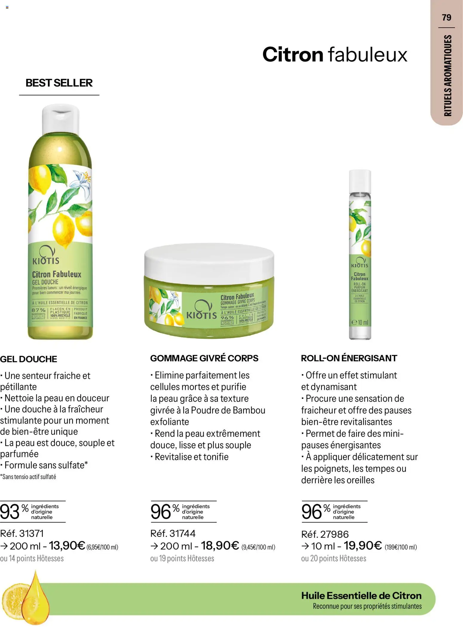 {H1} | Page: 79 | Produits: Huile essentielle, Citron, Parfum, Gel douche