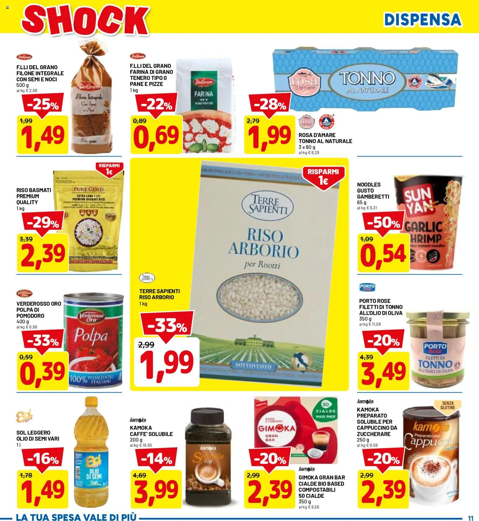 Volantino D Più del 30.04.2026 | Pagina: 11 | Prodotti: Pane, Riso, Olio, Tonno al naturale
