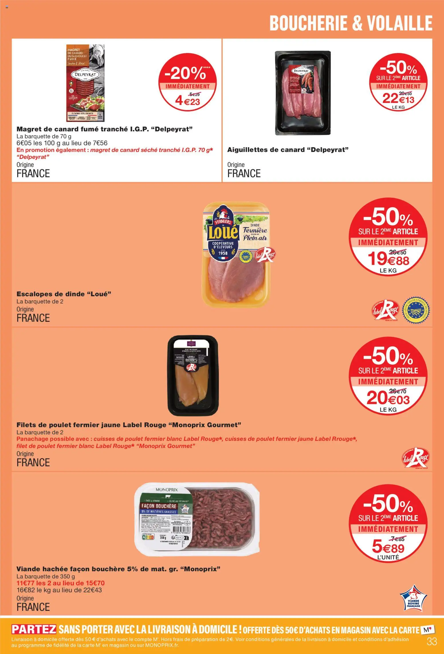 {H1} | Page: 33 | Produits: Magret de canard, Viande hachée, Viande, Viande bovine