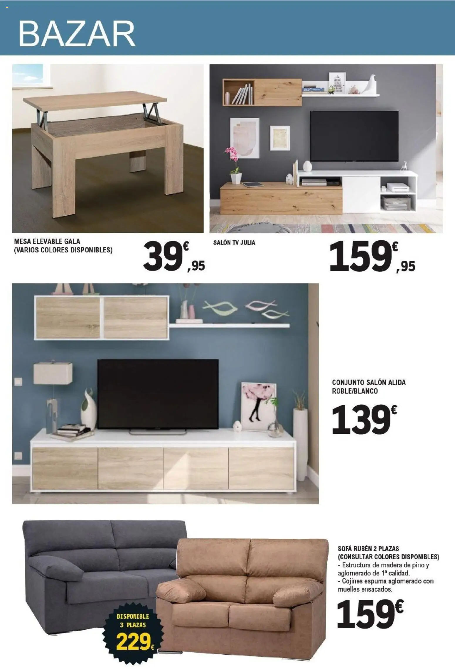 E.Leclerc folleto Electro │ válido desde el 14/10/2026 | Página: 20 | Productos: Salón, Espuma, Sofá, Mesa