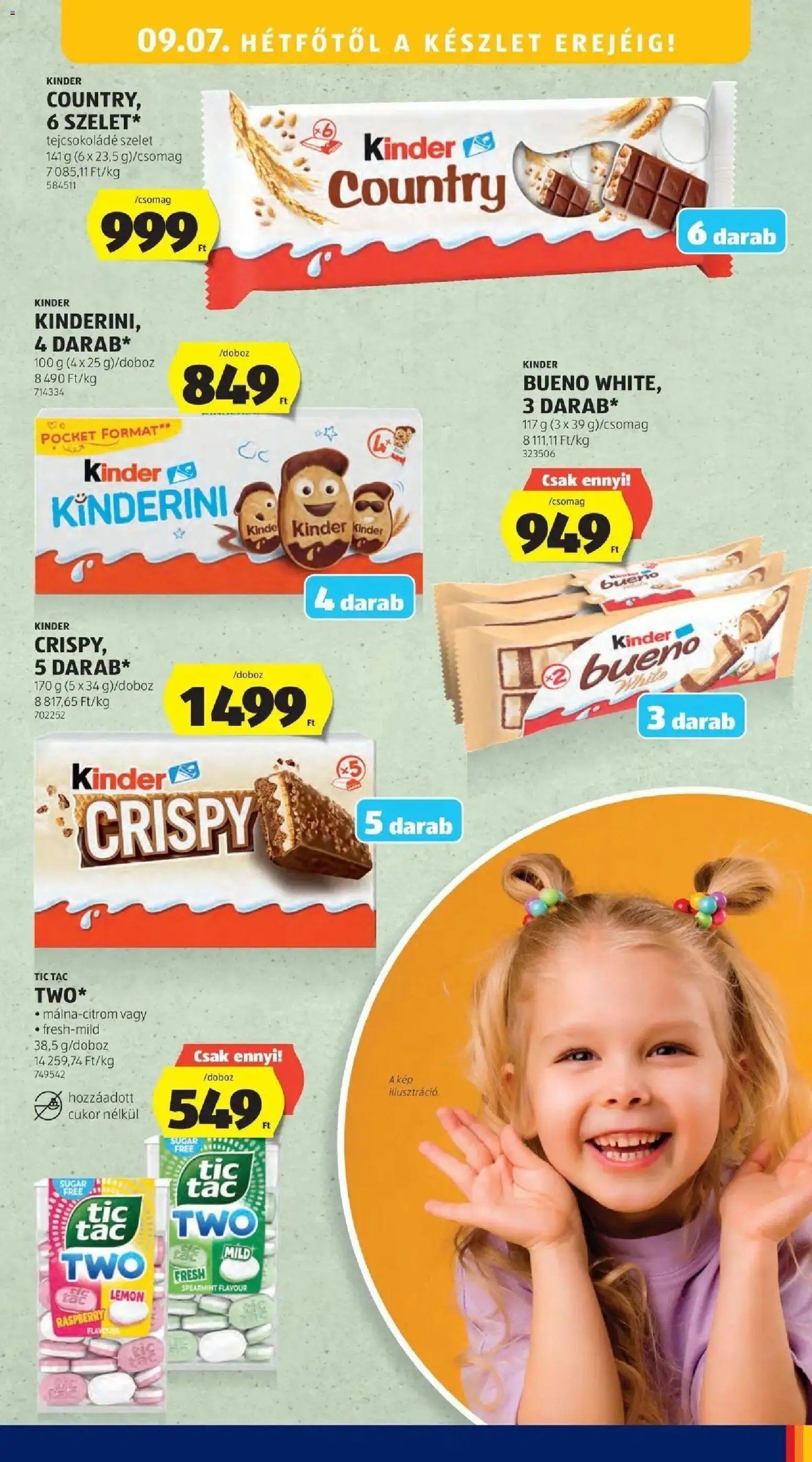 Aldi aktuális akciós újság - 2026.09.01. -tól/töl > akció, lapozható szórólap 🛍️ | Oldal: 21 | Termékek: Szelet, Tejcsokoládé, Kinder, Cukor