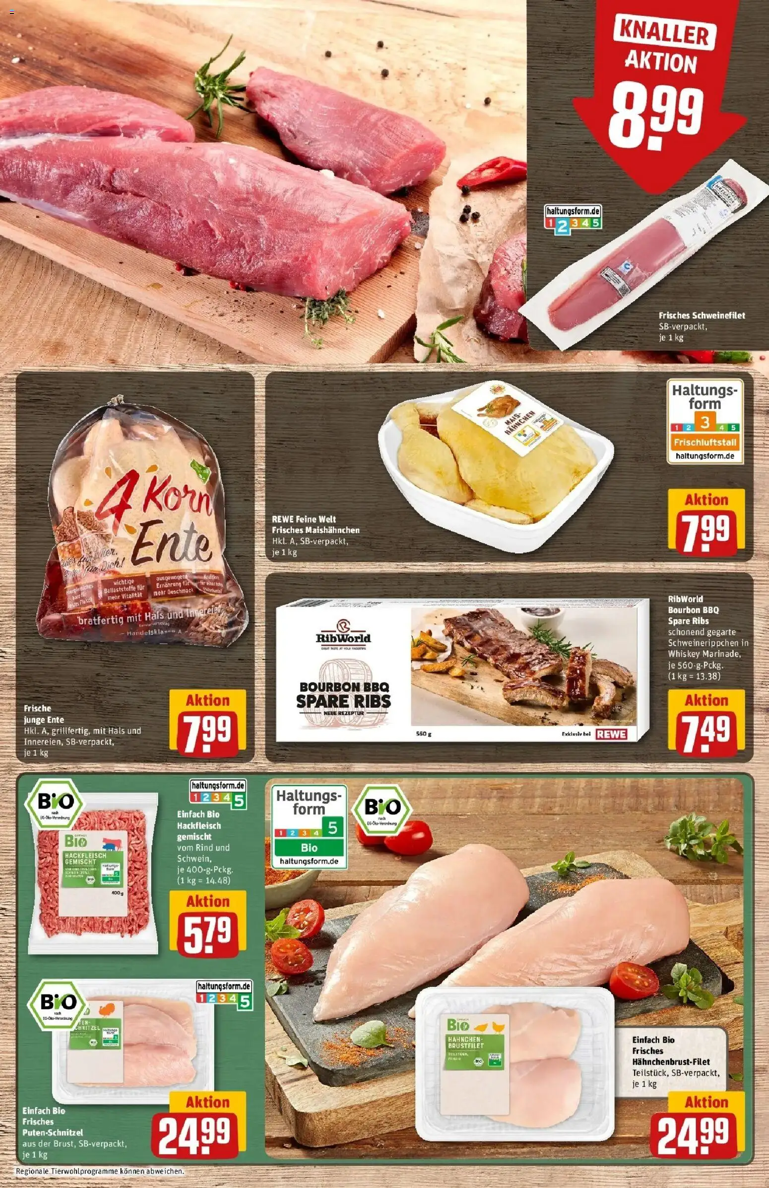REWE Prospekt ab 28.09.2026 zum Blättern » Angebote | Seite: 15 | Produkte: Schweinefilet, Putenschnitzel, Bourbon, Ente