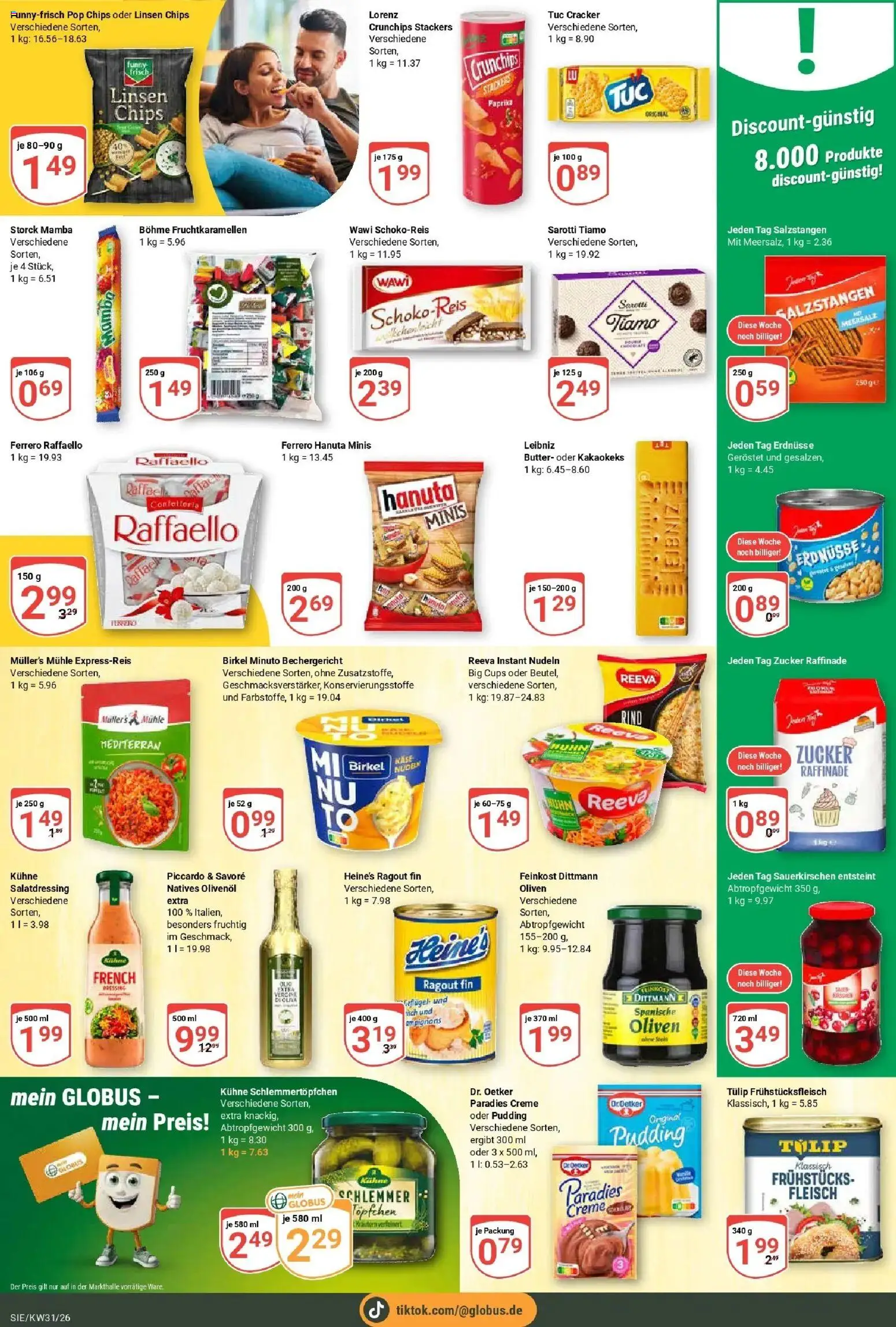Globus Prospekt Siegen – gültig ab 27.07.2026 | Seite: 15 | Produkte: Raffaello, Butter, Creme, Nudeln