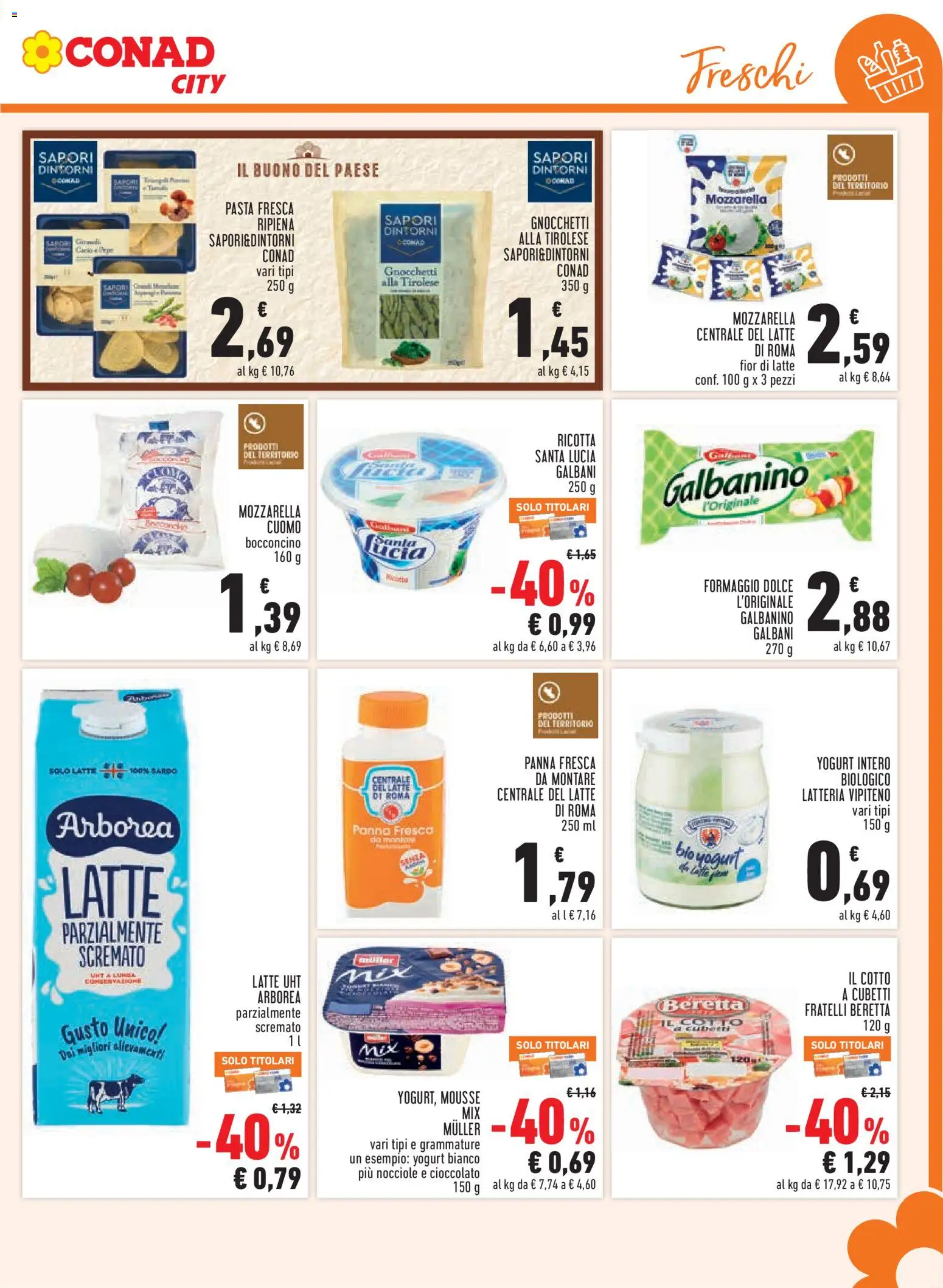 Volantino Conad del 21/10/2026 | Pagina: 7 | Prodotti: Cioccolato, Formaggio, Yogurt bianco, Gnocchi