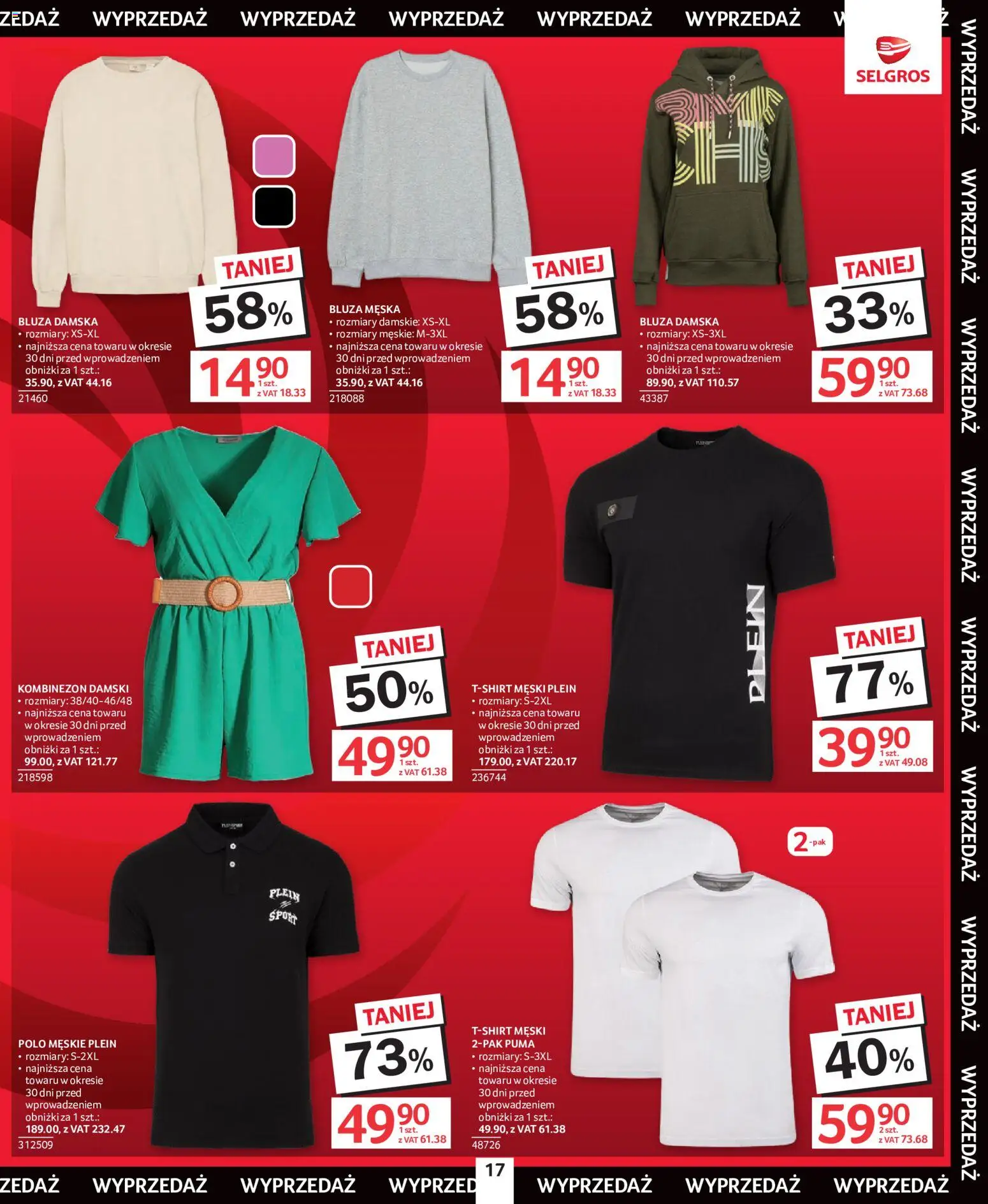 Selgros cash&carry gazetka - Totalna Wyprzedaż od 02.07.2026 | Strona: 17 | Produkty: Kombinezon