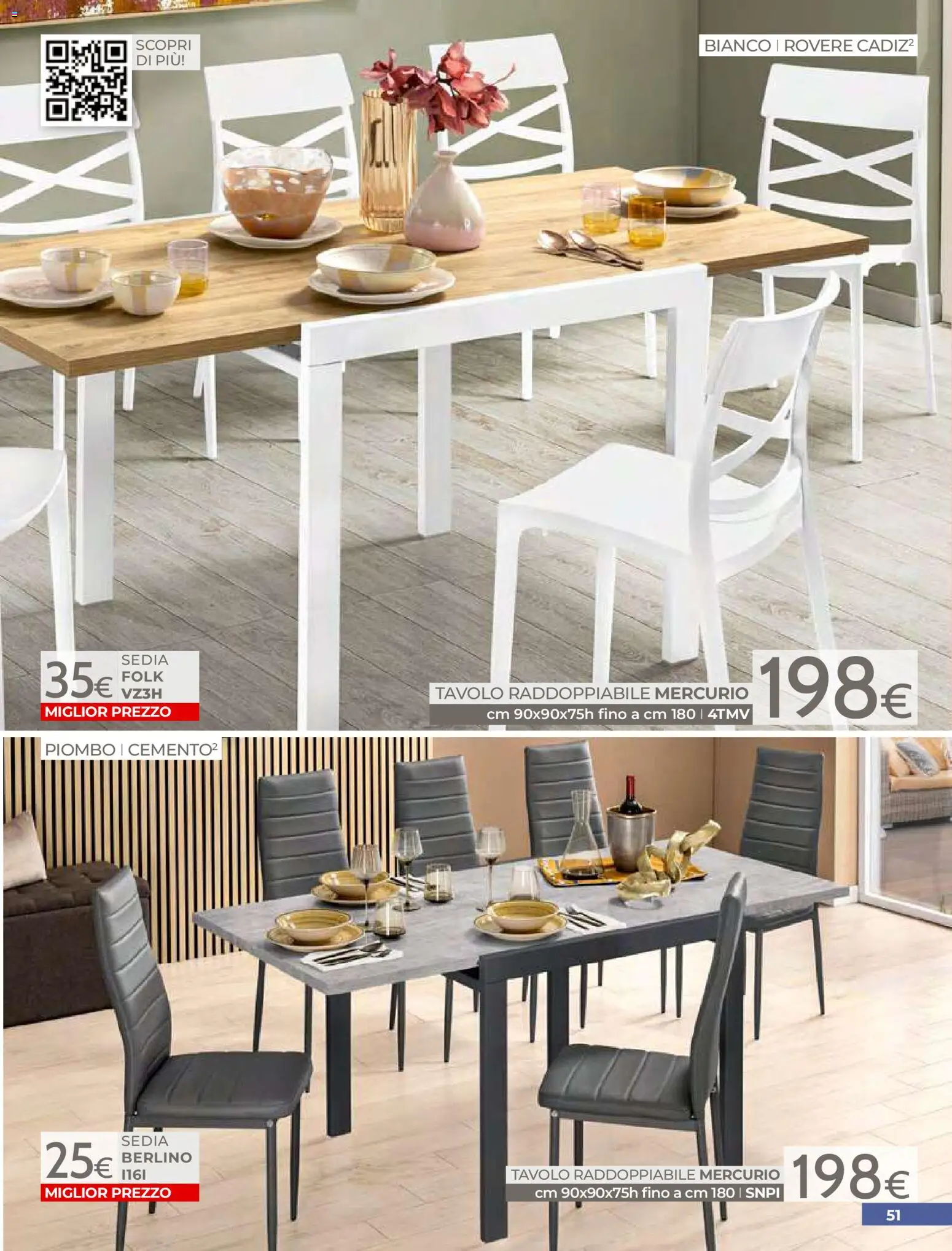 Volantino Mondo Convenienza del 01.04.2026 | Pagina: 53 | Prodotti: Tavolo, Sedia