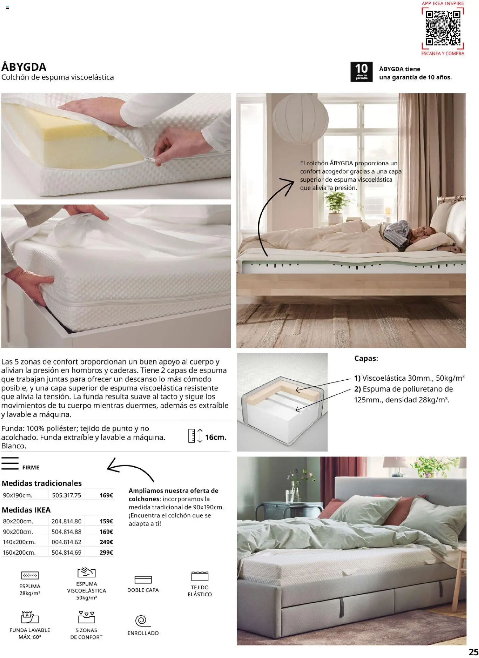 Catálogo IKEA Confort │ válido desde el 01.02.2026 | Página: 25 | Productos: Colchon, Funda