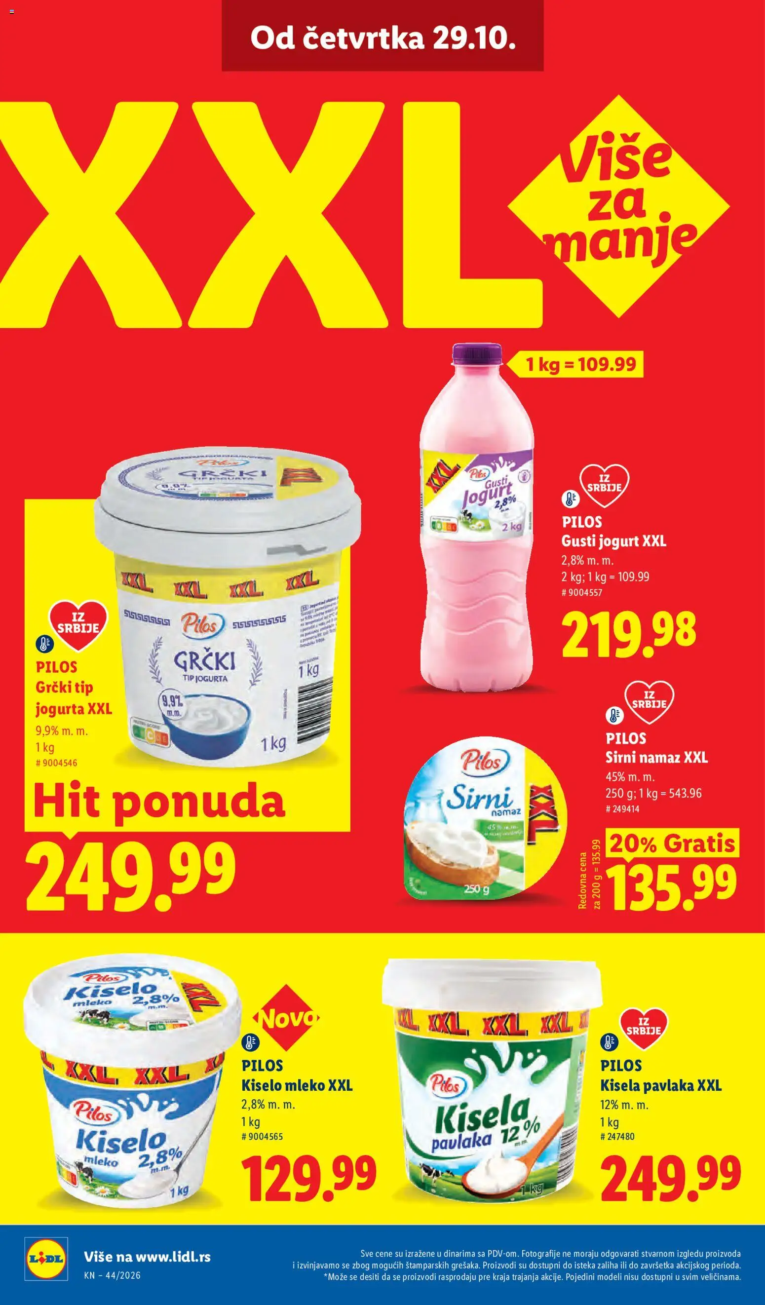 Lidl katalog - važi od 29.10.2026 | Strana: 54 | Proizvode: Kisela pavlaka, Kiselo mleko, Namaz, Mleko