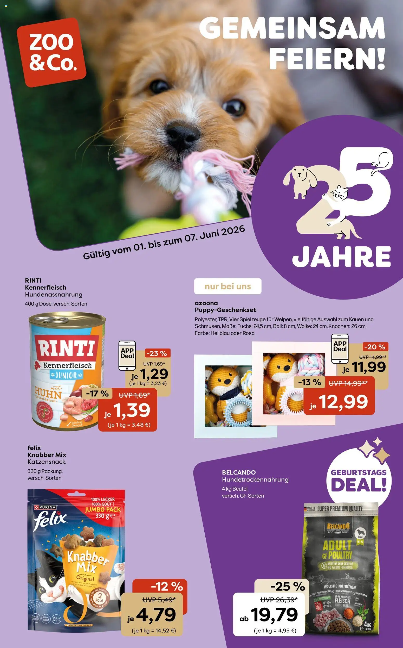 Zoo & co Prospekt – gültig ab 01.06.2026 | Seite: 1 | Produkte: Getreide, Fleisch
