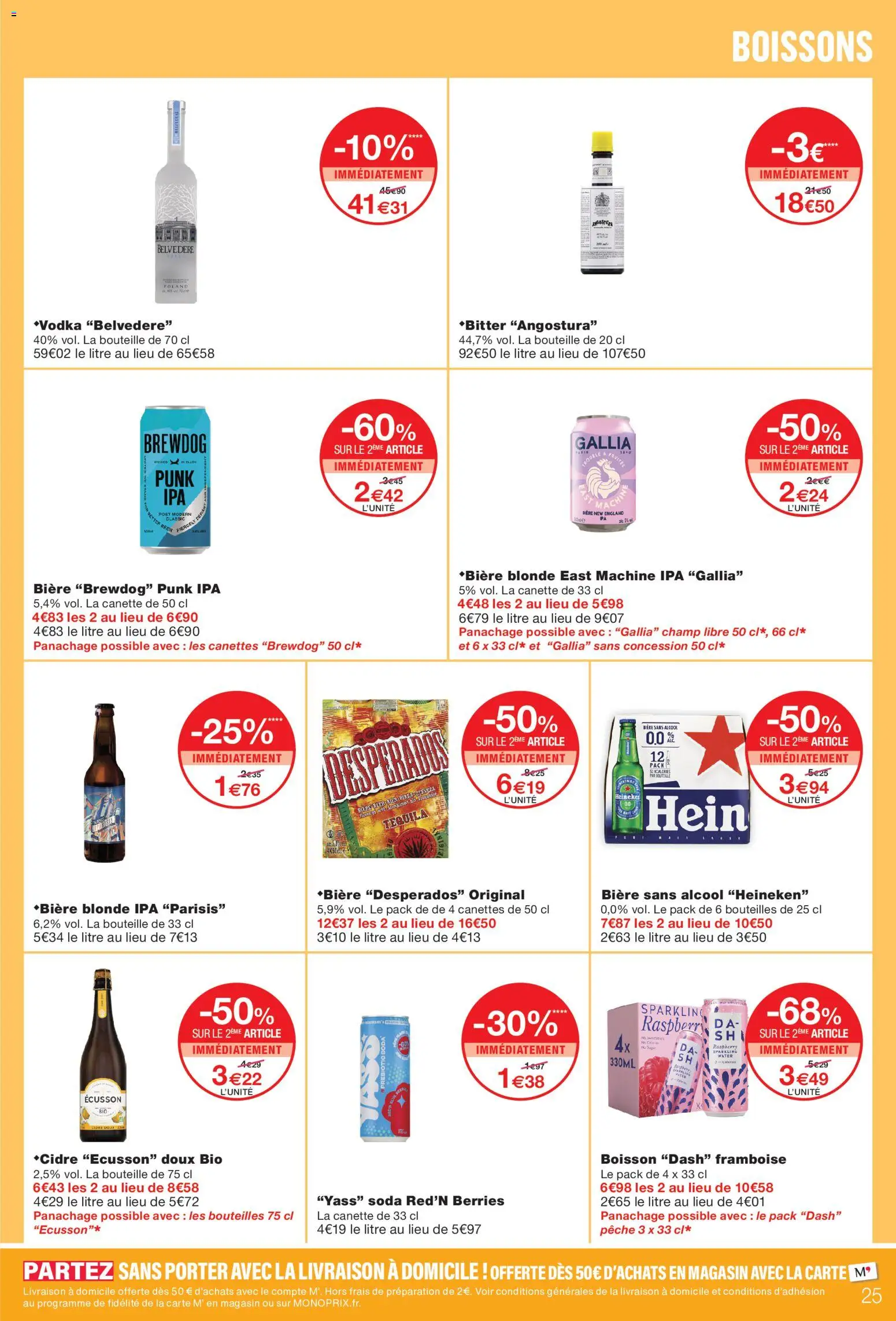 {H1} | Page: 25 | Produits: Desperados, Framboise, Bière blonde, Tequila