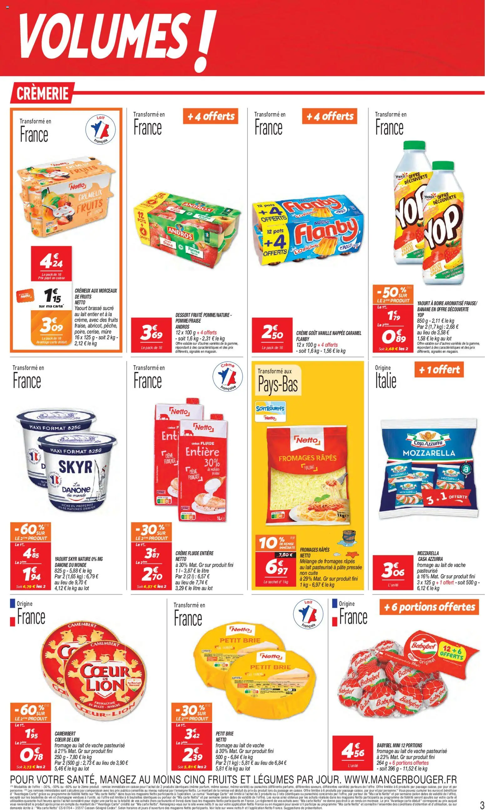 {H1} | Page: 3 | Produits: Sucre, Vin, Brie, Crème
