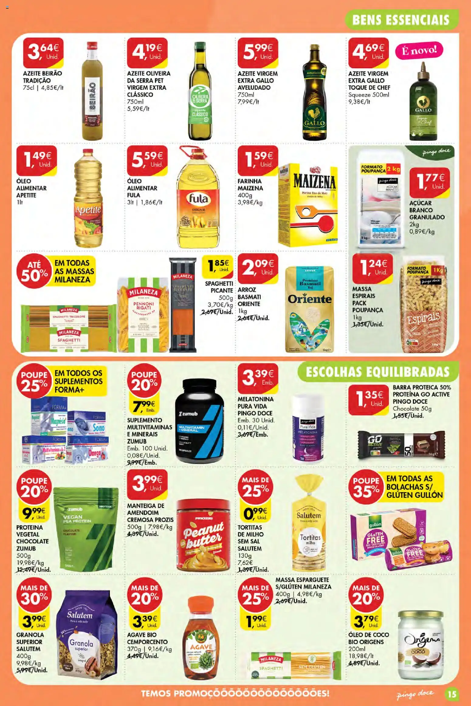 Pingo Doce Poupe Esta Semana Açores │ válido de 06/08/2026 | Página: 15 | Produtos: Granola, Melatonina, Farinha, Proteina