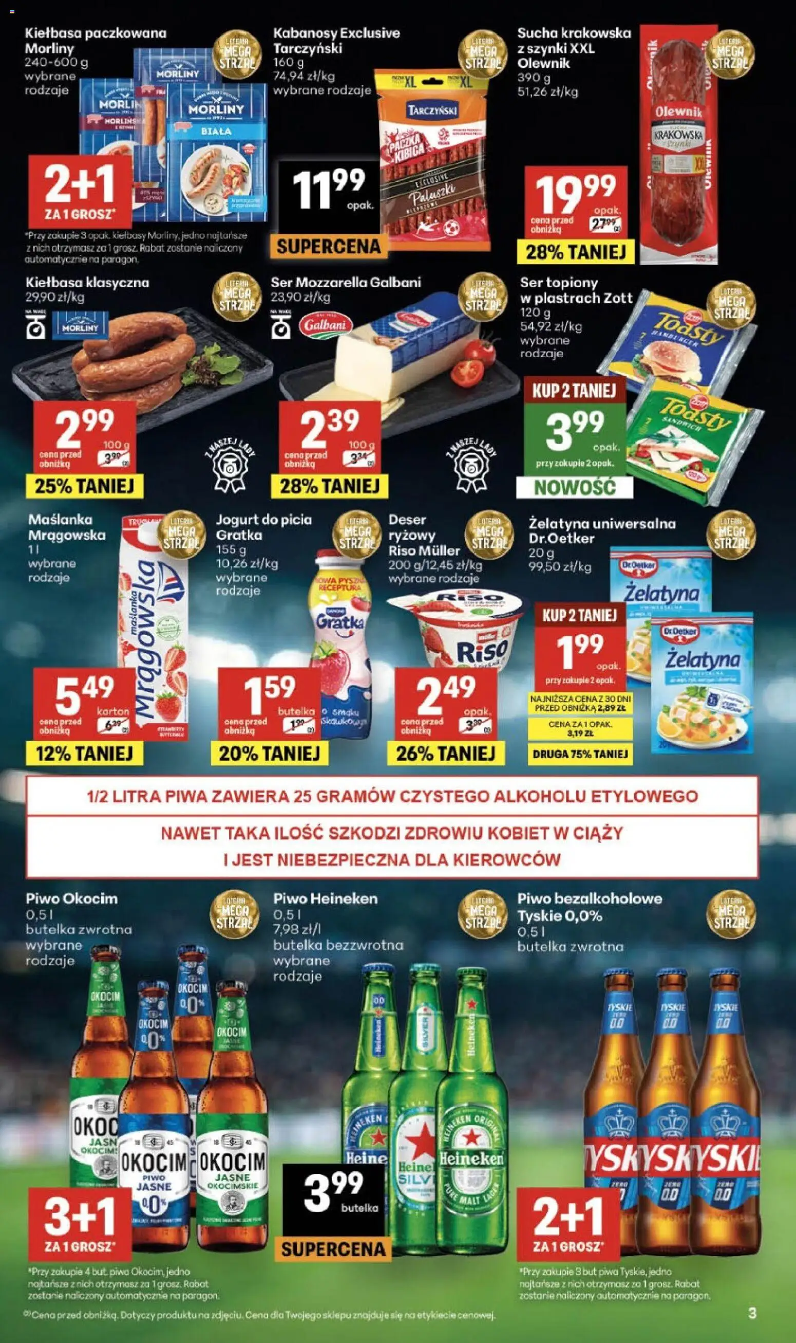 Delikatesy Centrum gazetka - Sklepy Własne od 18.06.2026 | Strona: 3 | Produkty: Kiełbasa, Żelatyna, Kabanosy, Mozzarella