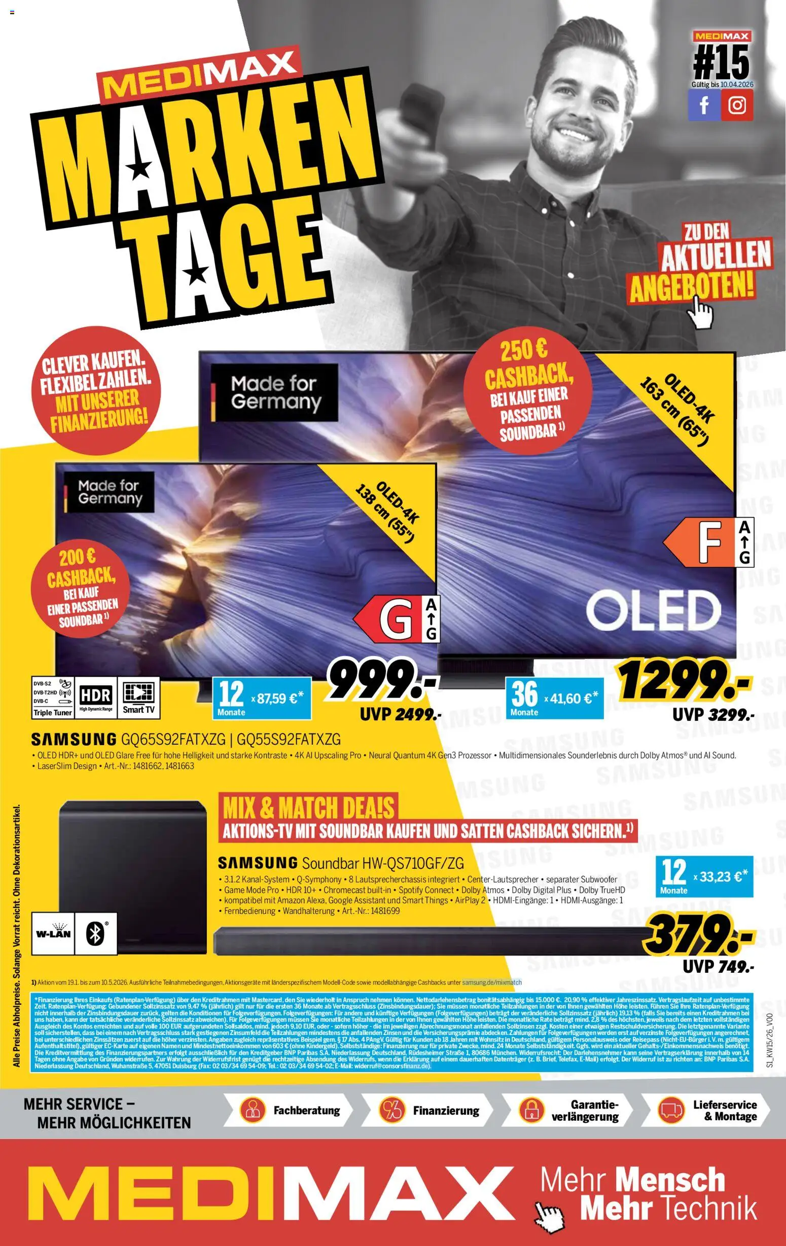 Medimax Prospekt 	 – gültig ab 03.04.2026 | Seite: 1 | Produkte: Samsung, Smart TV, Soundbar, TV