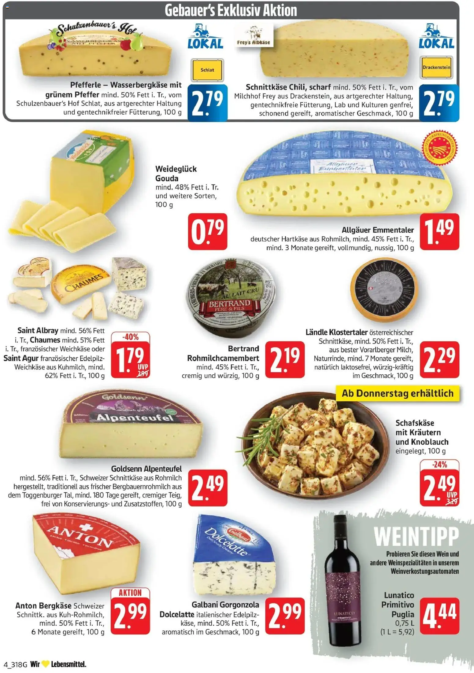 Edeka Prospekt Göppingen (ab 31.08.2026) » Angebote Online | Seite: 4 | Produkte: Gouda, Knoblauch, Wein, Schafskase