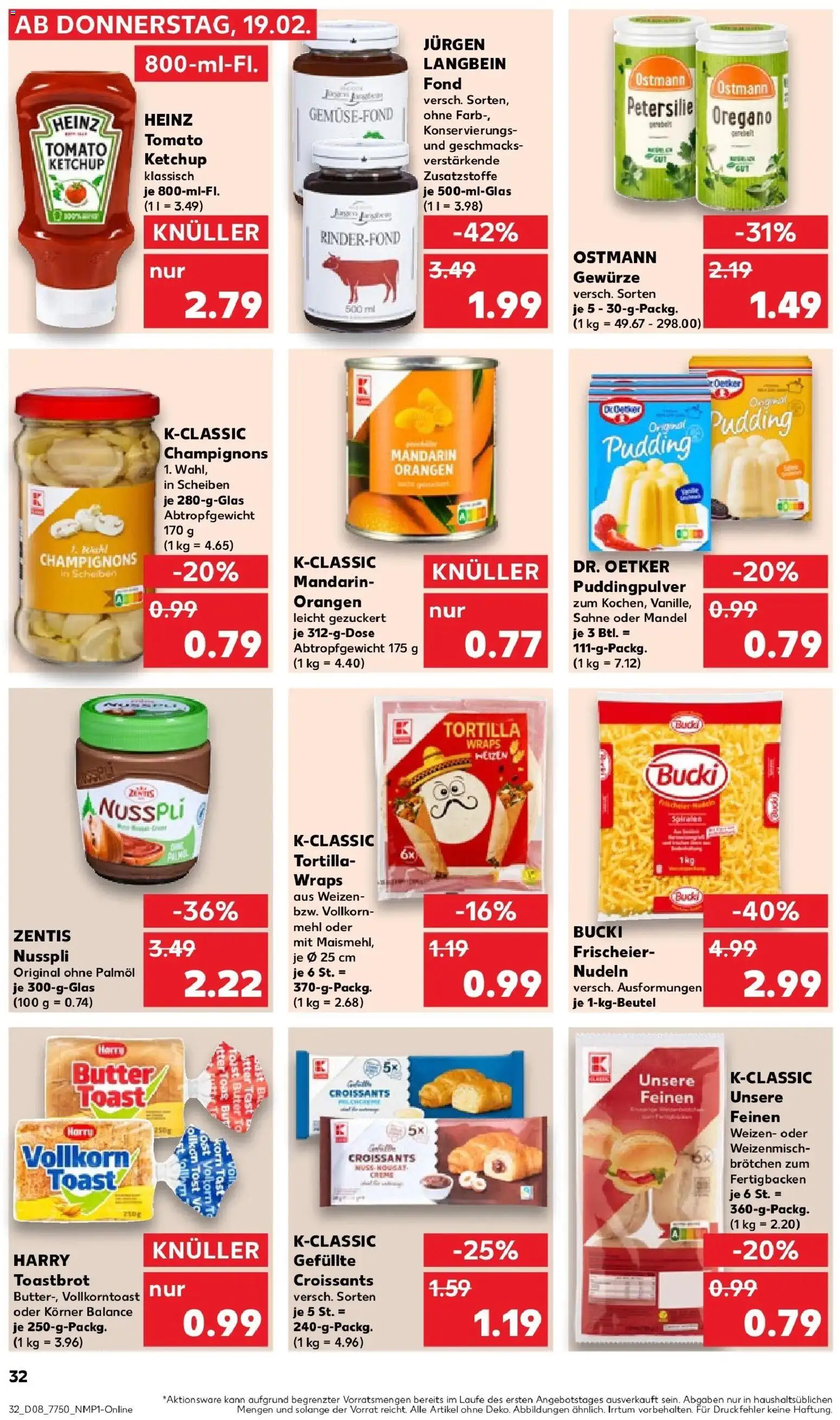 Kaufland prospekt Hermeskeil	 – gültig ab 19.02.2026 | Seite: 40 | Produkte: Mehl, Butter, Pudding, Zentis nusspli