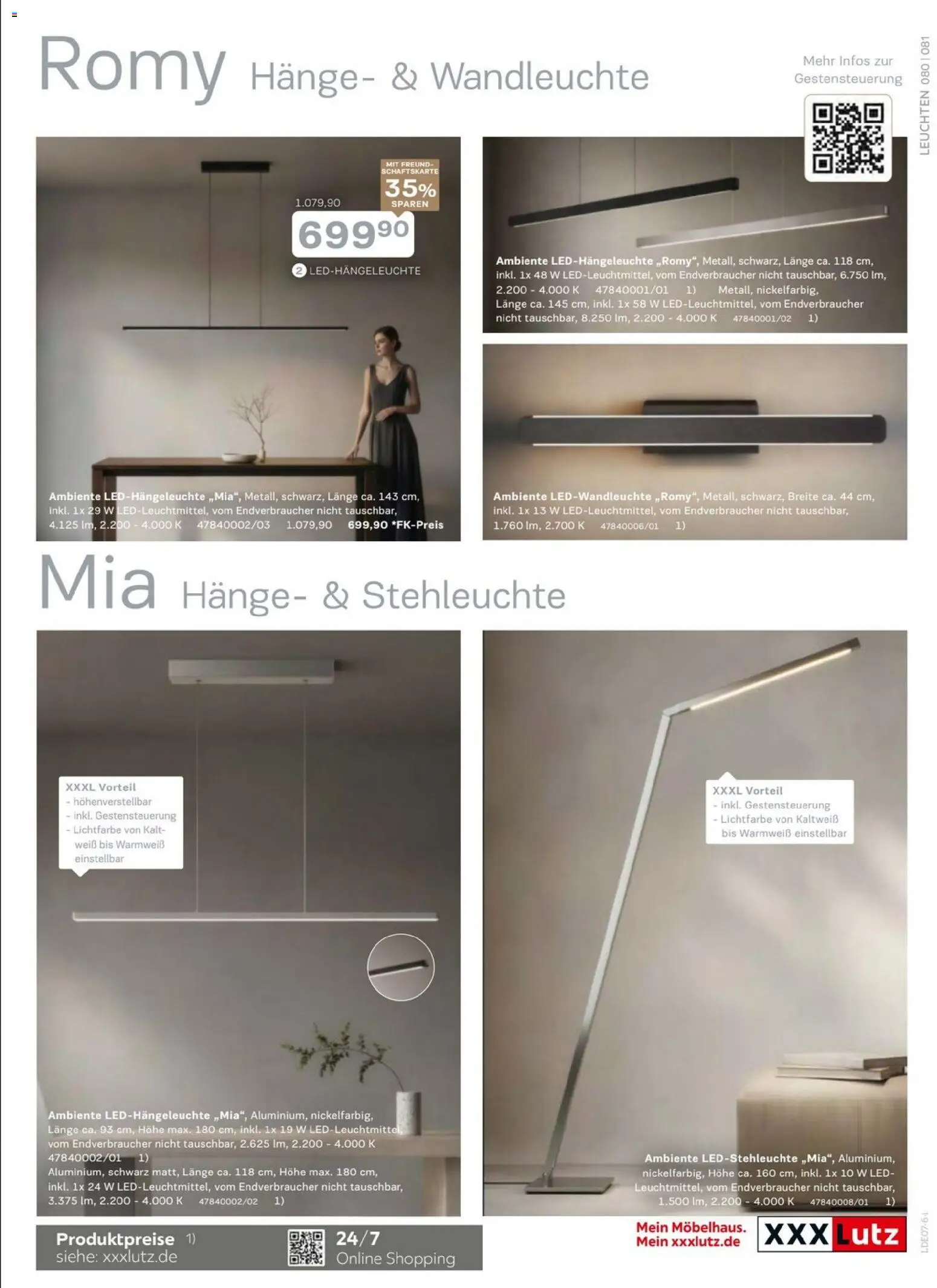 XXXLutz Schöner Einrichten – gültig ab 01.09.2026 | Seite: 81 | Produkte: Wandleuchte