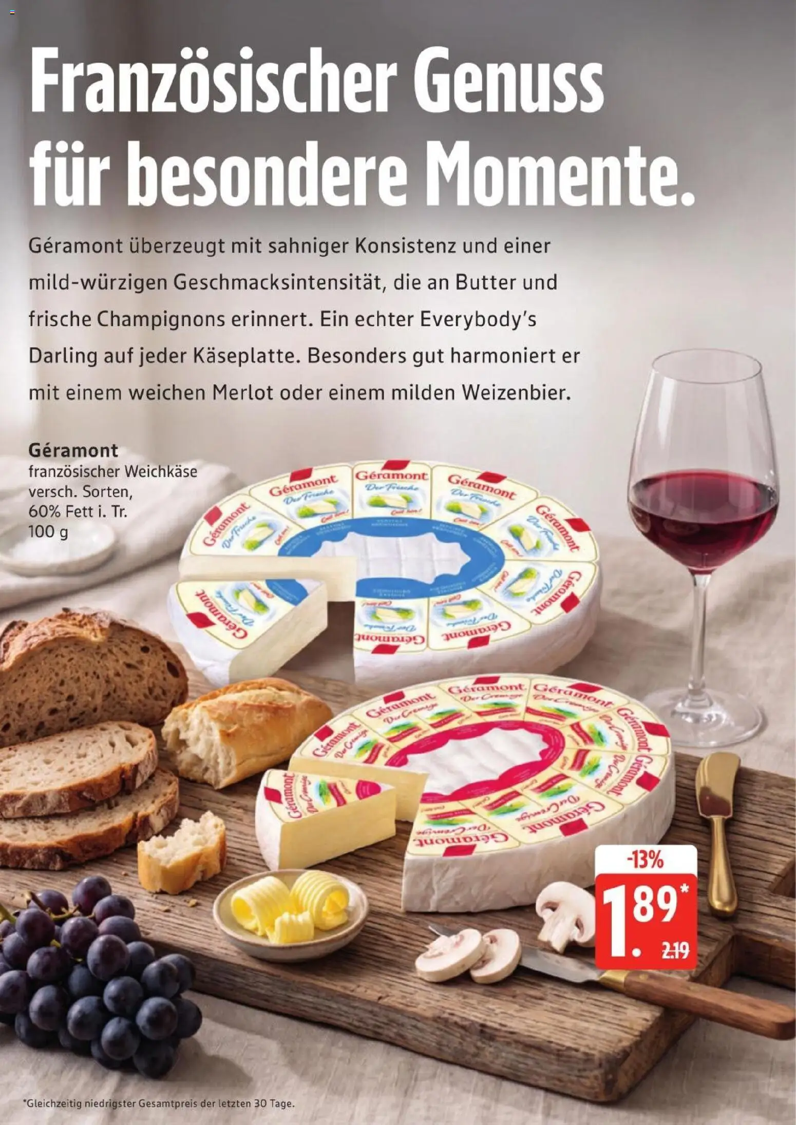 Edeka Prospekt Hamburg – gültig ab 03.08.2026 | Seite: 12 | Produkte: Butter, Merlot, Champignons, Frische champignons