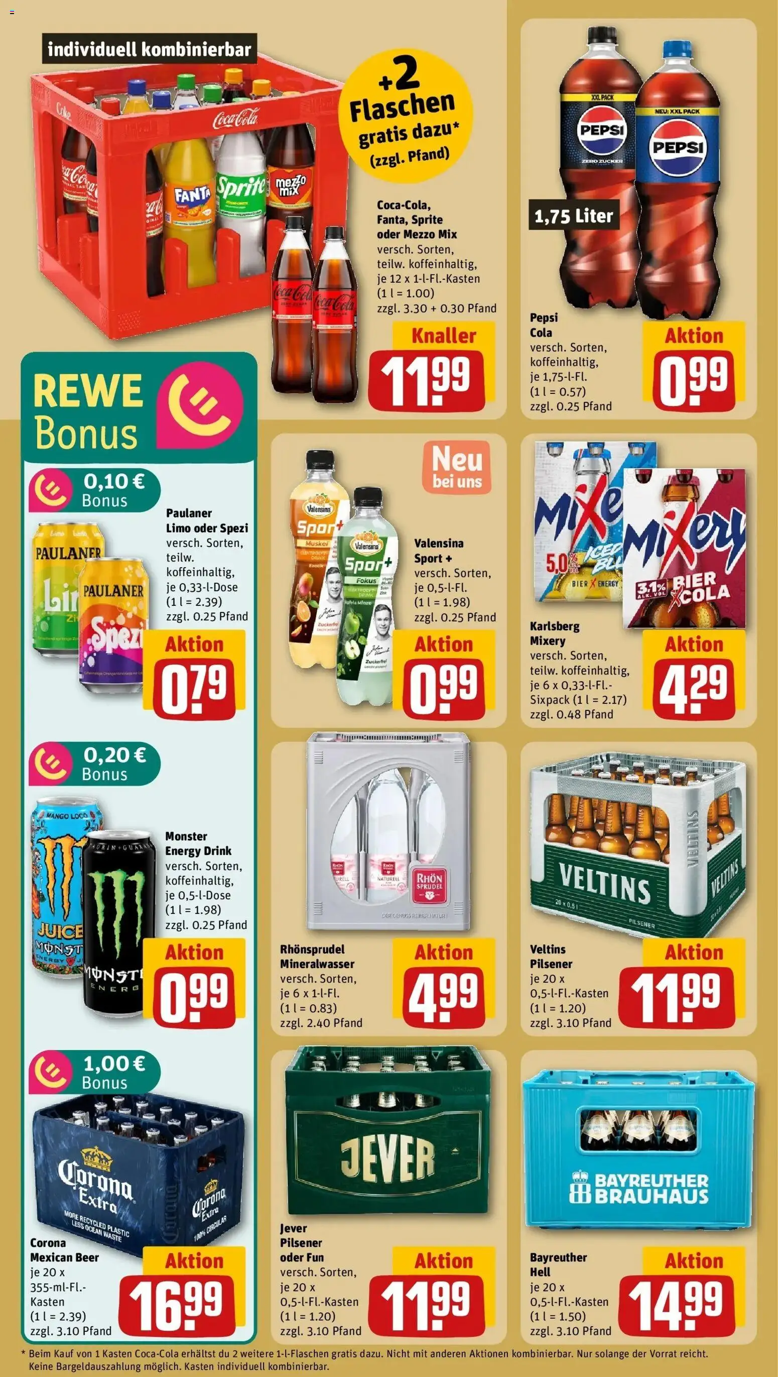 REWE Prospekt ab 04.05.2026 zum Blättern » Angebote | Seite: 28 | Produkte: Bier, Mineralwasser, Monster, Mixery