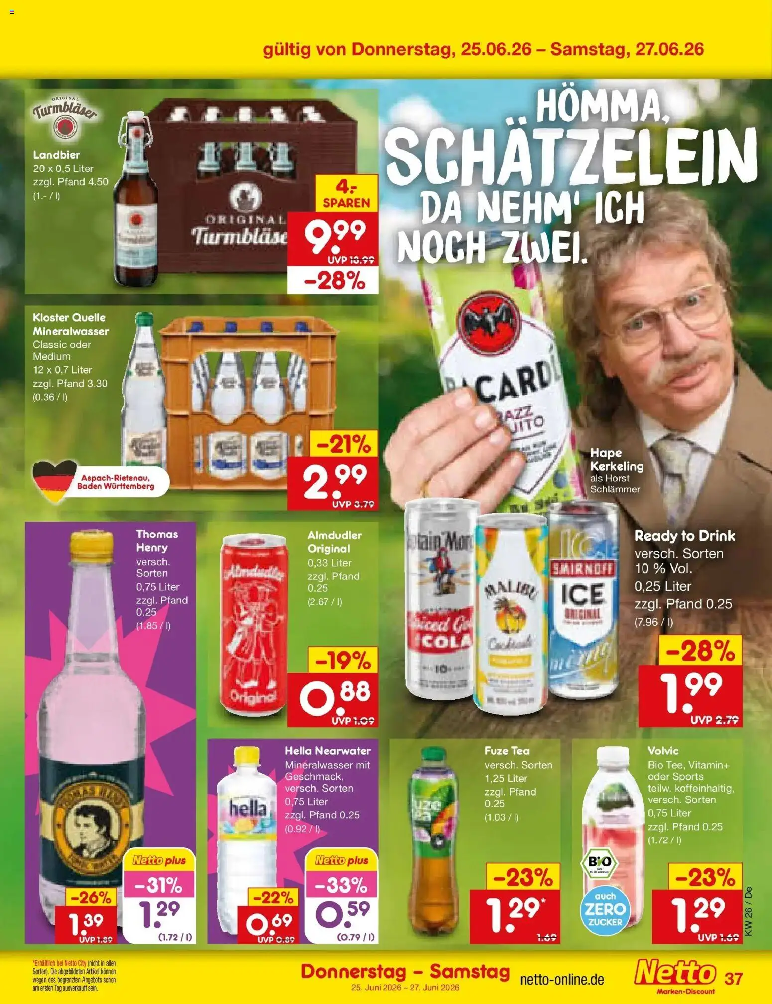 Netto Marken-Discount Prospekt Waiblingen-Bittenfeld – gültig ab 22.06.2026 | Seite: 49 | Produkte: Fuze tea, Mineralwasser, Hella, Smirnoff
