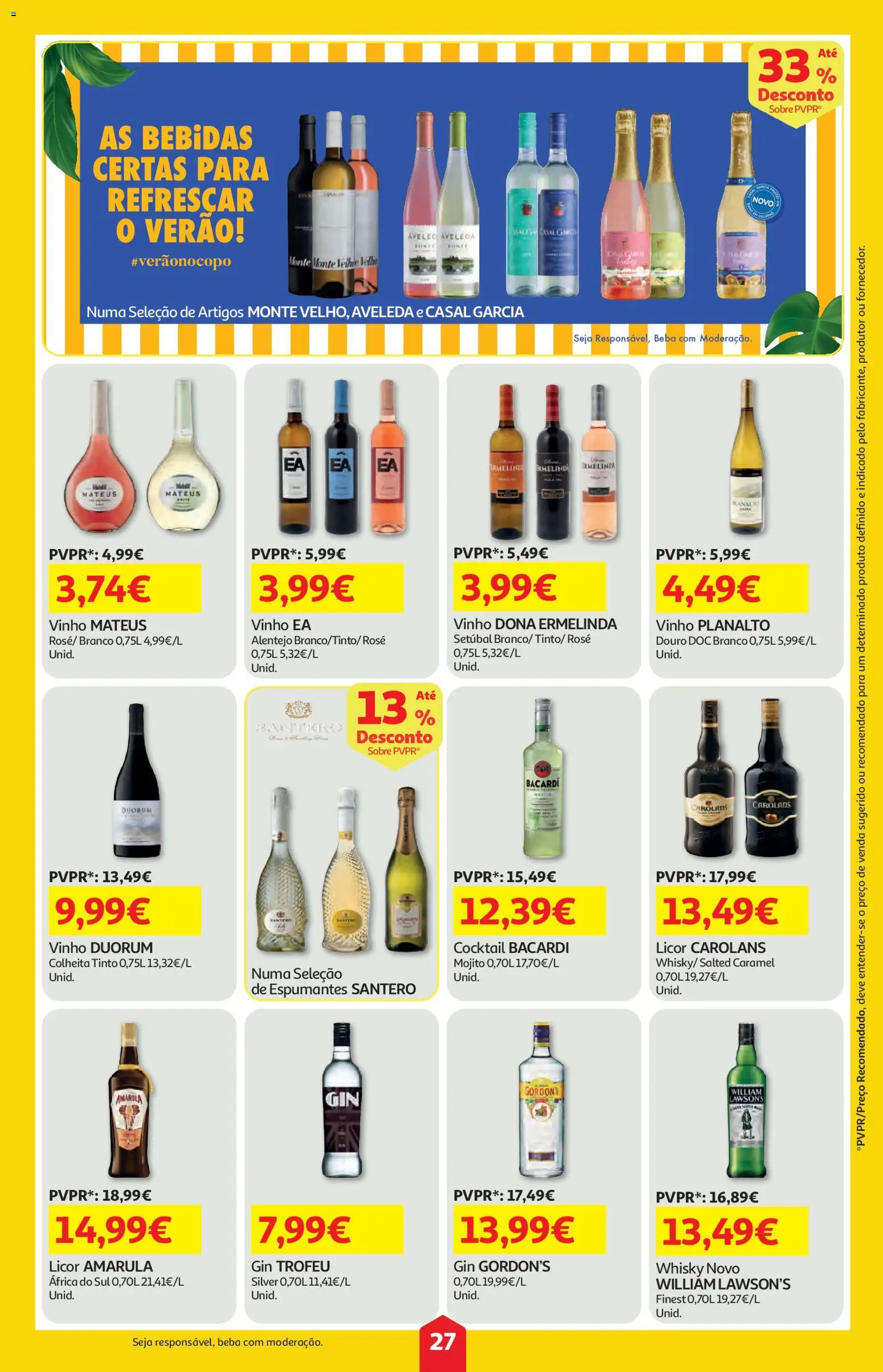 Auchan folheto │ válido de 02/07/2026 | Página: 27 | Produtos: Whisky, Licor, Vinho, Gin